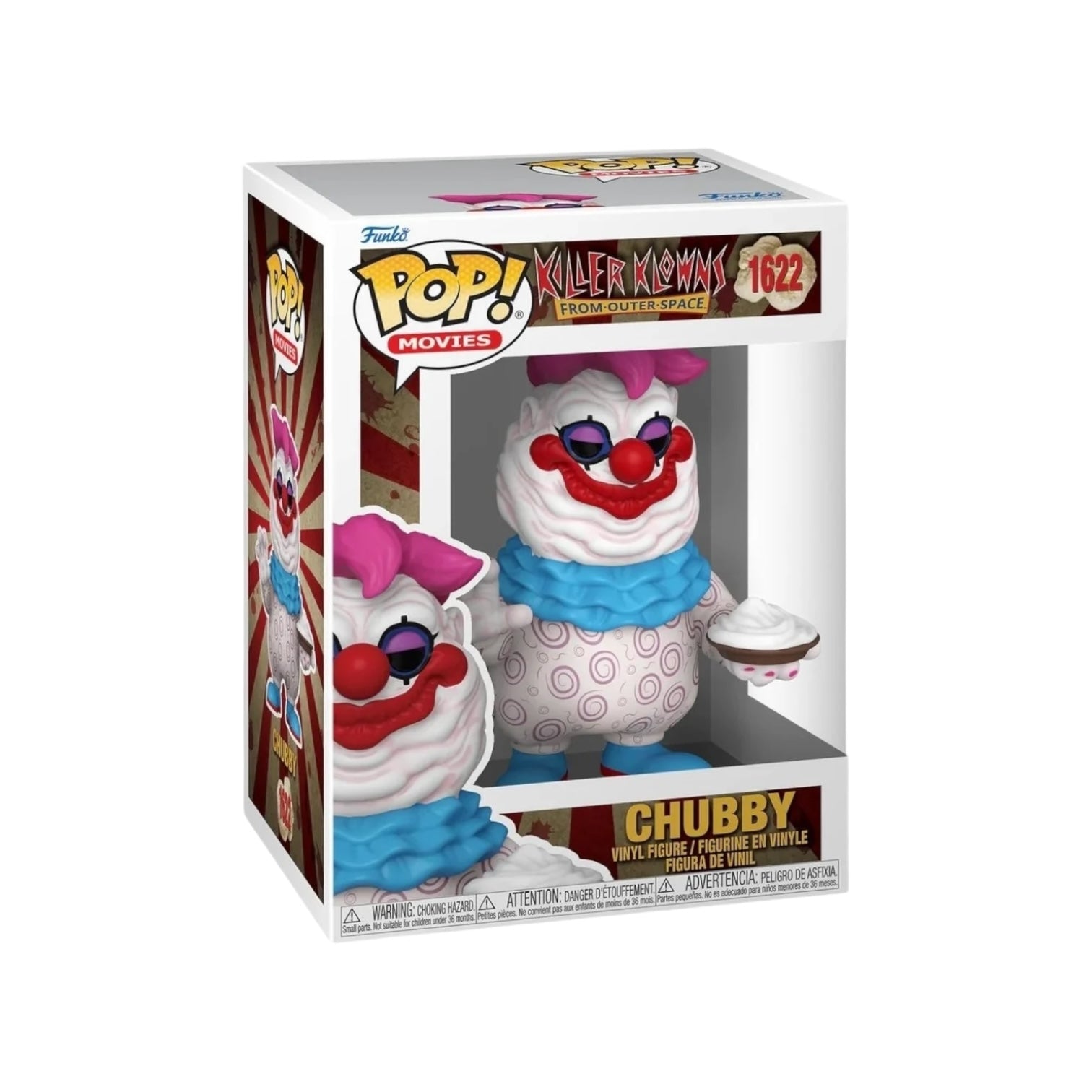 Chubby #1622 Funko Pop! figure from Killer Klowns From Outer Space, featuring a colorful clown design with a playful expression.