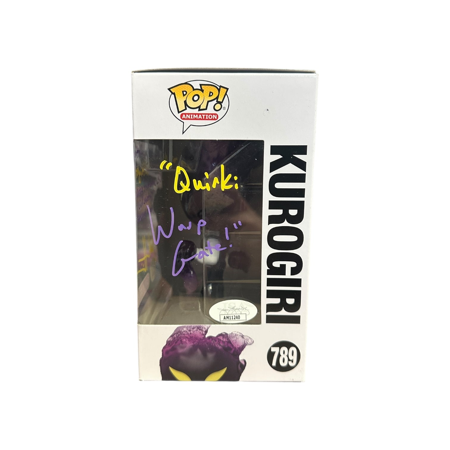 Chuck Huber Signed Kurogiri #789 (Glows in the Dark) Funko Pop! - My Hero Academia - Target Exclusive Window