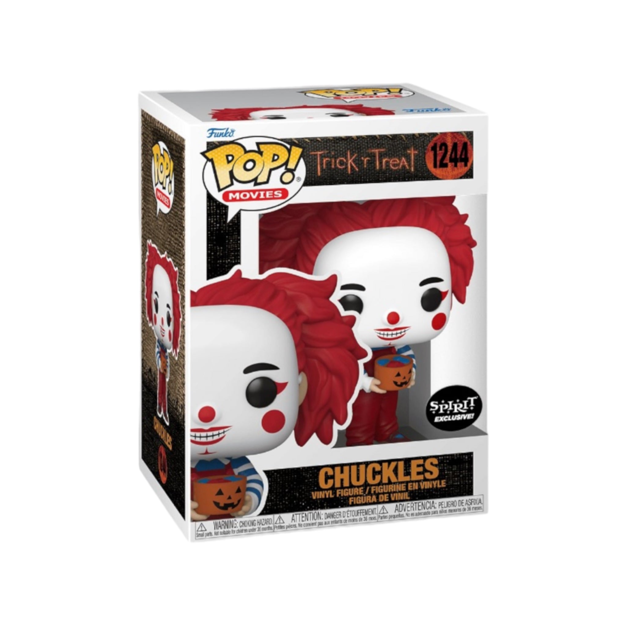 Funko Pop! Chuckles #1244 from Trick 'r Treat, a Spirit Exclusive collectible featuring a creepy yet fun character.