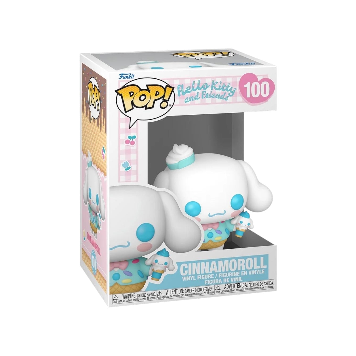 Adorable Cinnamoroll with ice cream wearing a blue top with 100's and thousands pieces on it