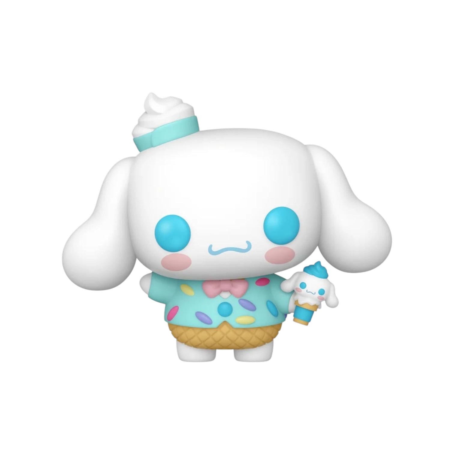 Adorable Cinnamoroll with ice cream wearing a blue top with 100's and thousands pieces on it