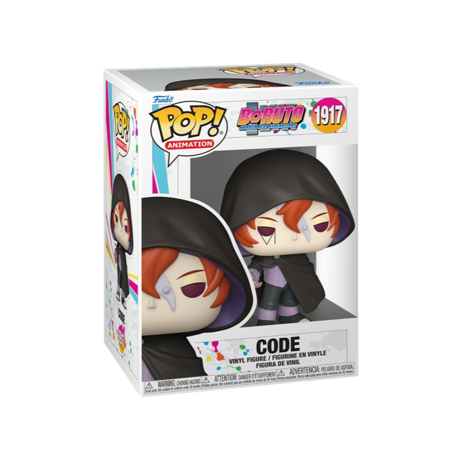 Code wearing a black hooded cape