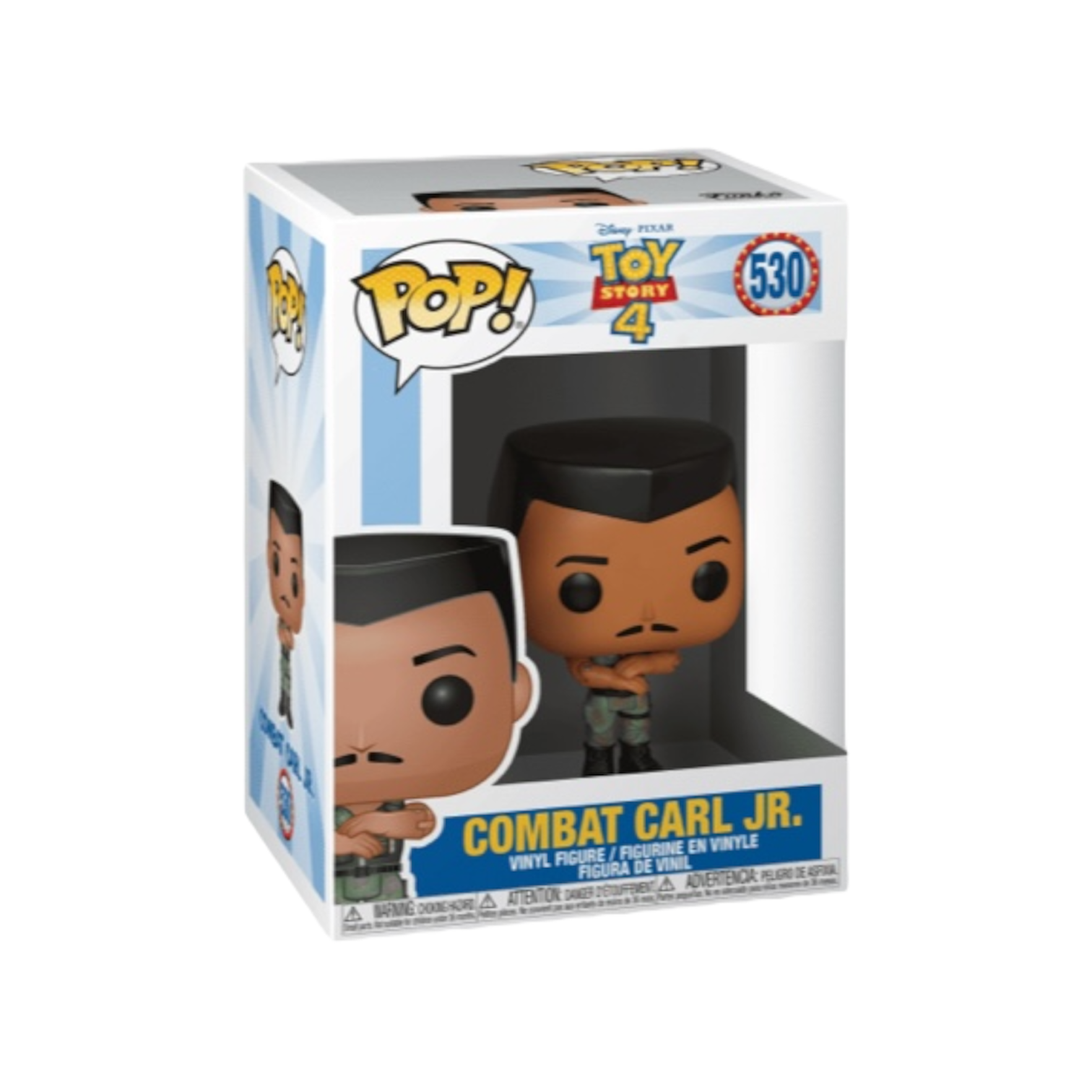 Combat Carl jr from Toy Story 4 wearing a traditional Camo army gear