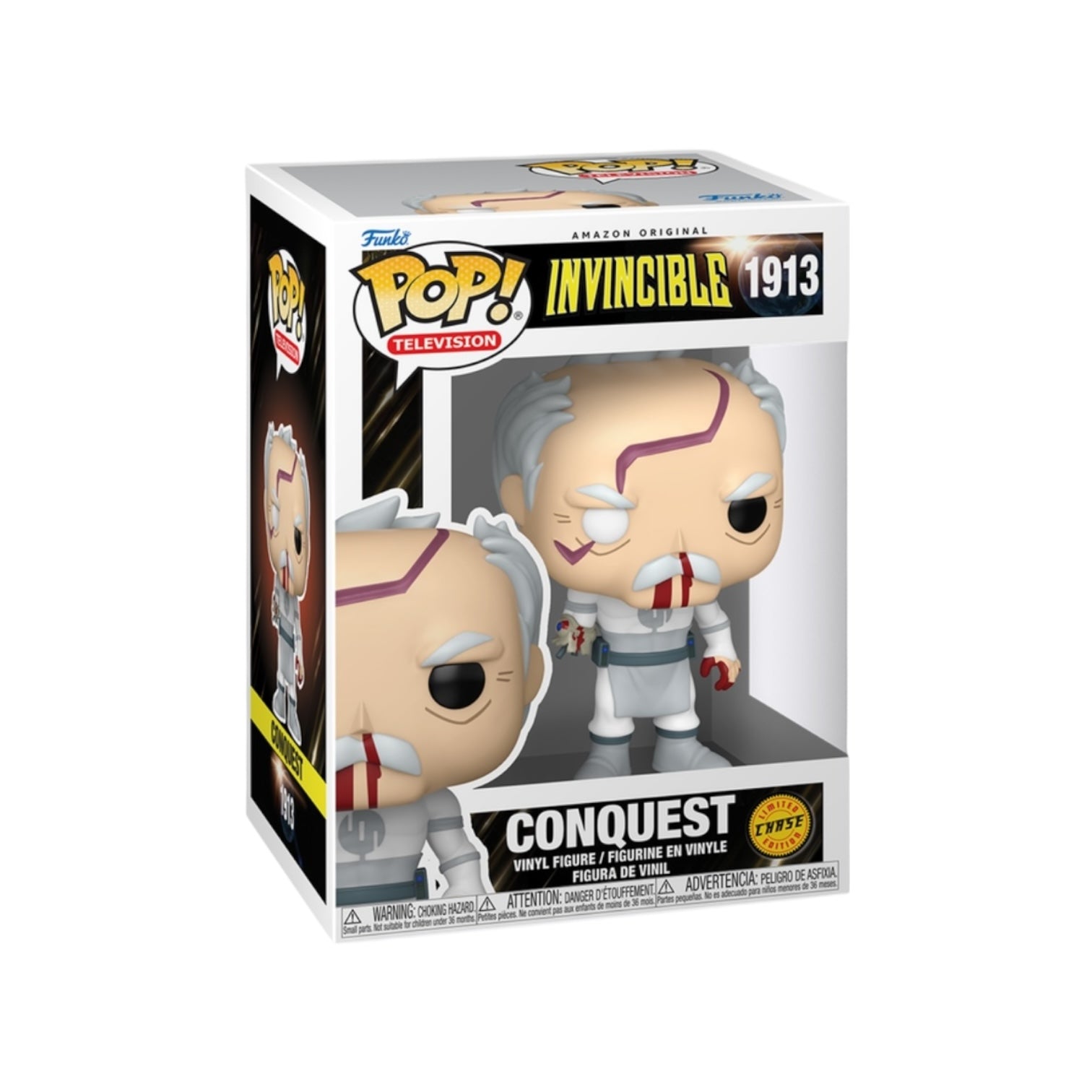 Funko Pop! vinyl figure of Conquest from the television series Invincible in its packaging.