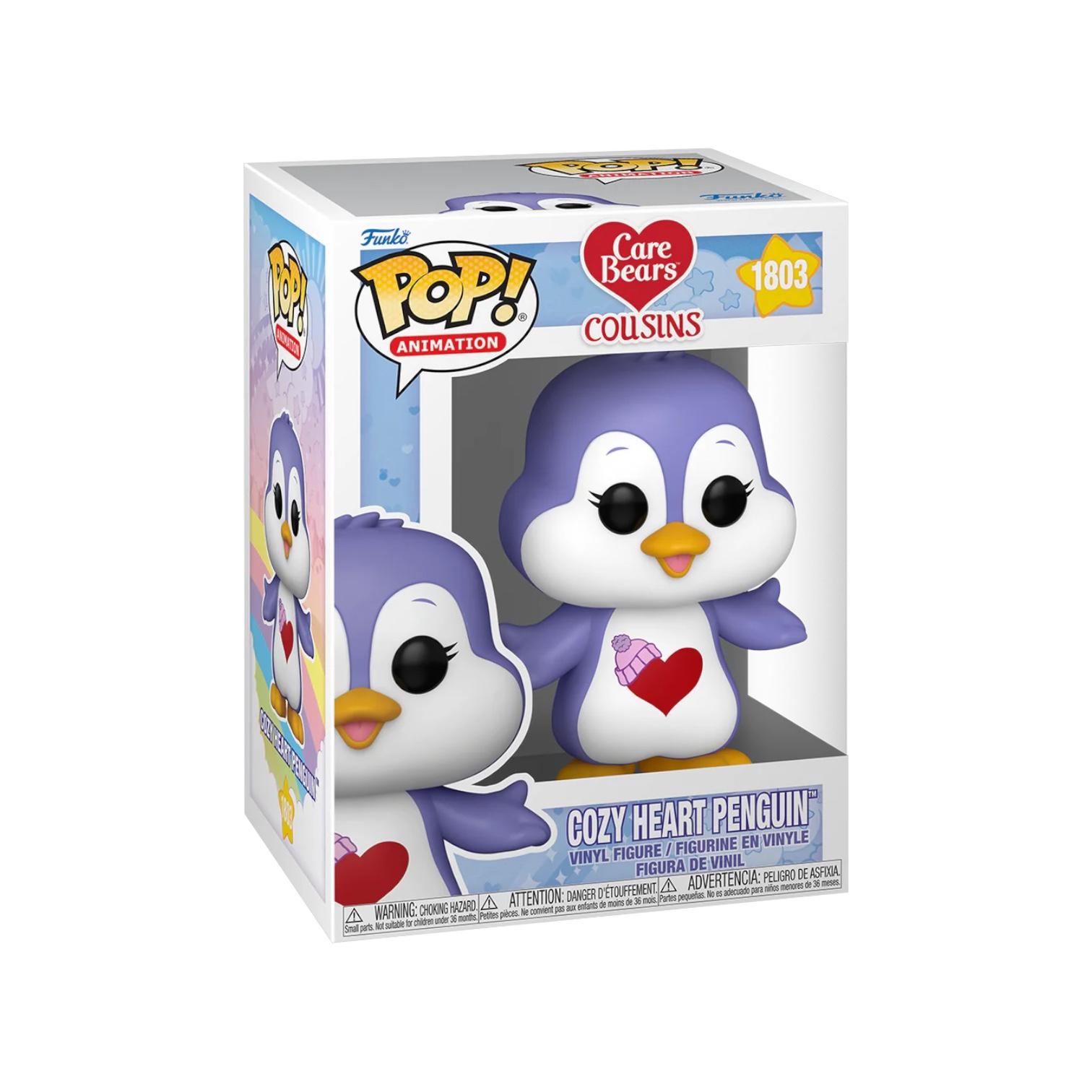 A adorable purple penguin with a red love heart on his white chest