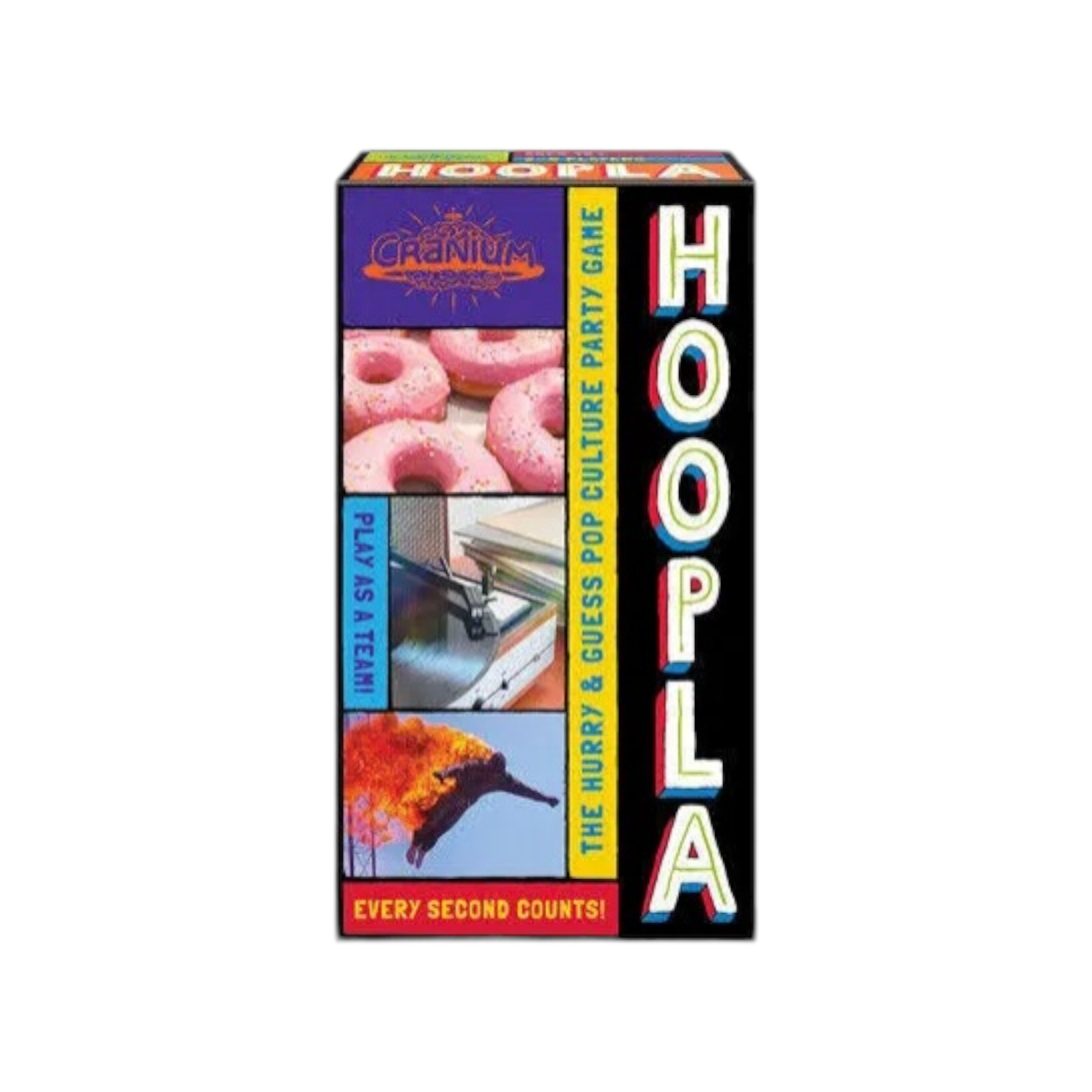 Colorful Cranium Hoopla Funko Game box featuring playful graphics and game pieces for family fun.