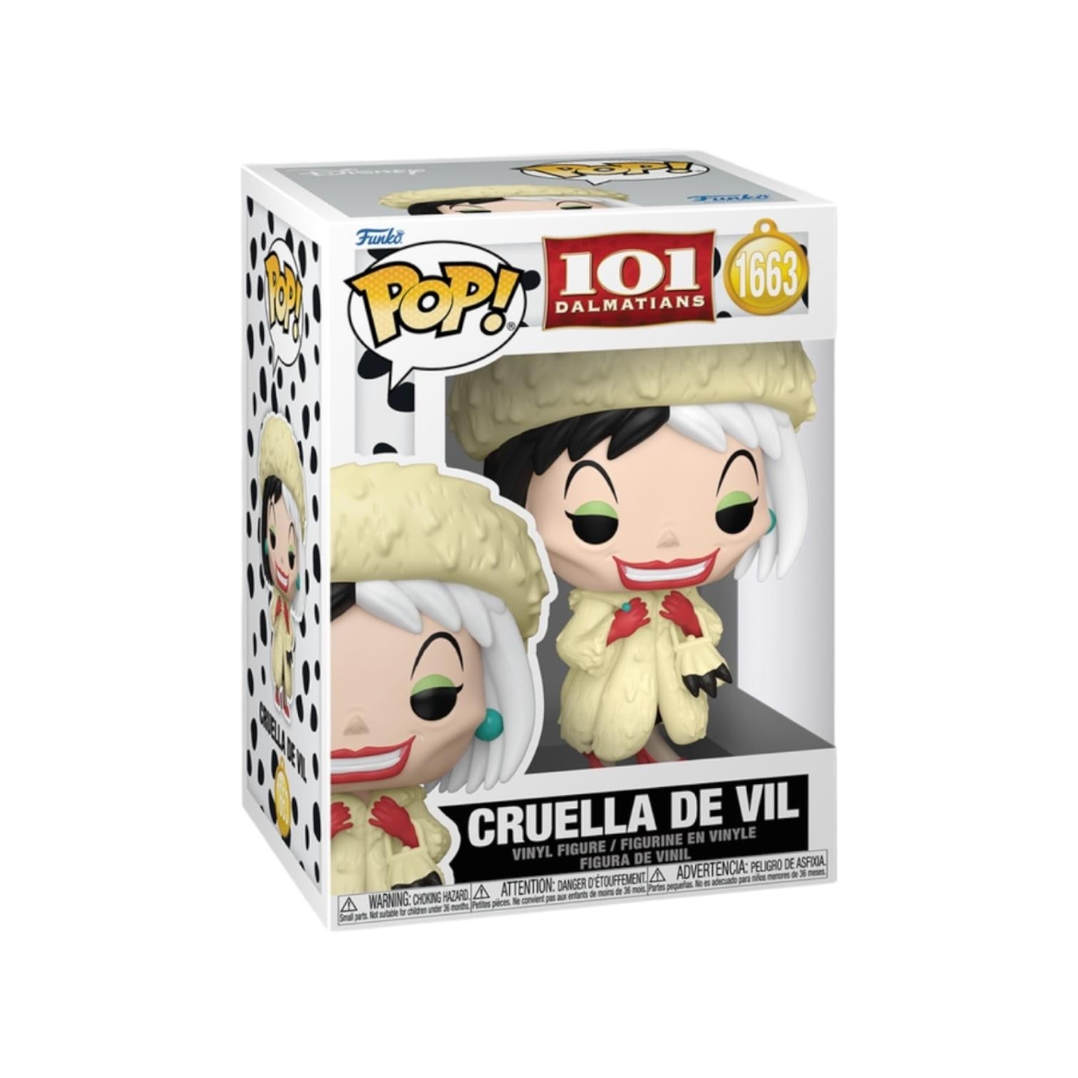 Funko Pop! vinyl figure of Cruella de Vil from 101 Dalmatians in packaging