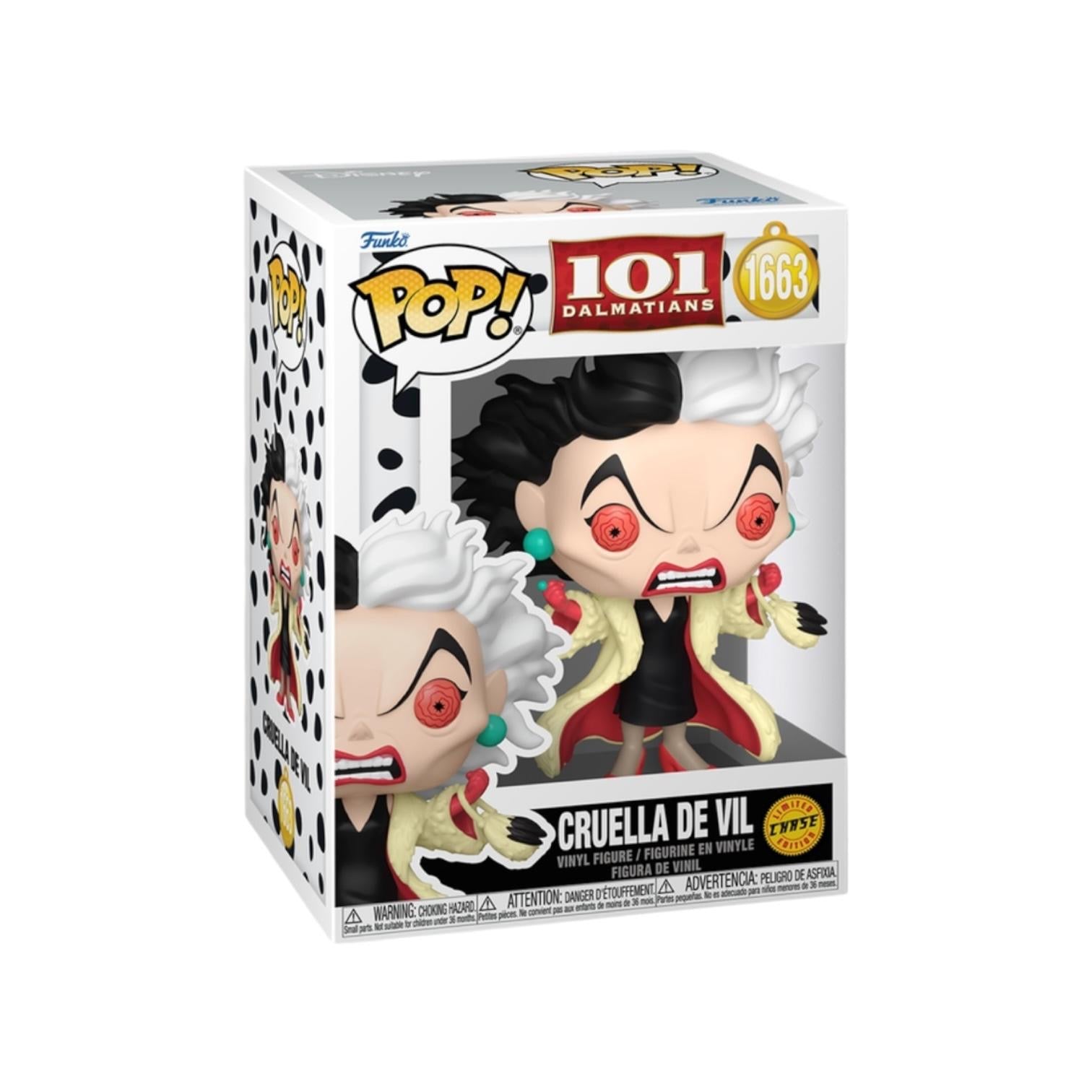 Funko Pop! vinyl figure of Cruella de Vil from 101 Dalmatians in packaging