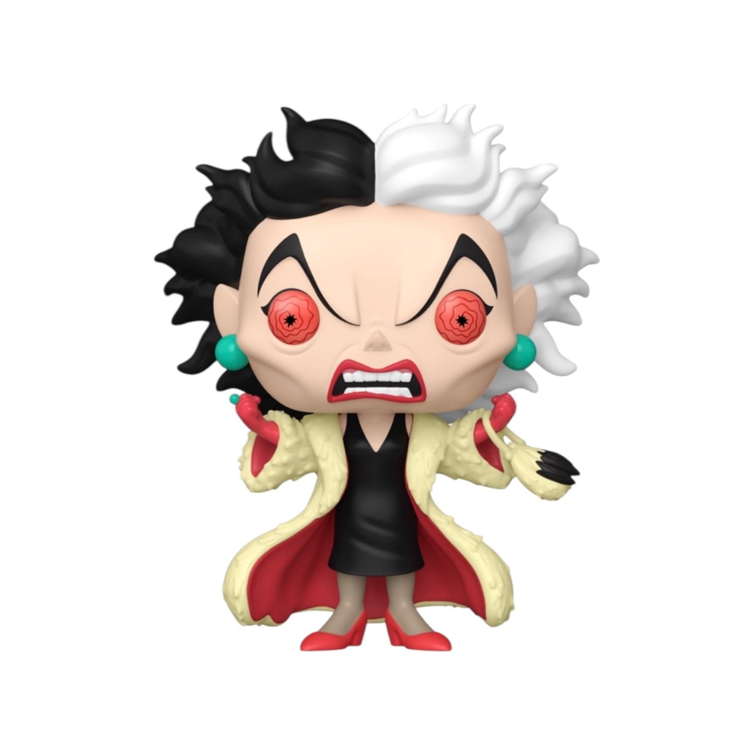 Funko Pop! vinyl figure with black and white hair, red eyes, and a red cape on a white background