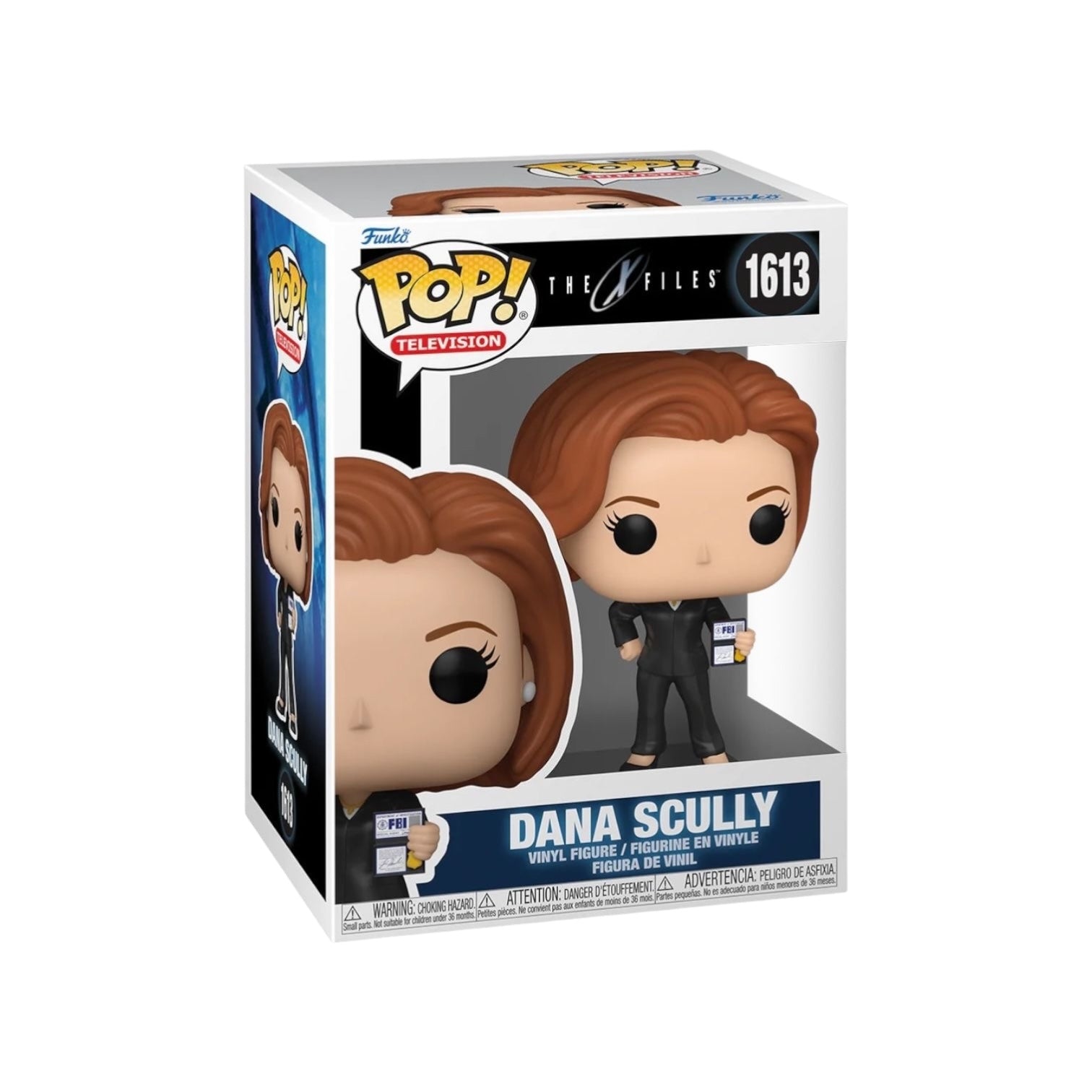 Funko Pop! of Dana Scully #1613 from The X-Files, showcasing her classic style and investigative spirit.