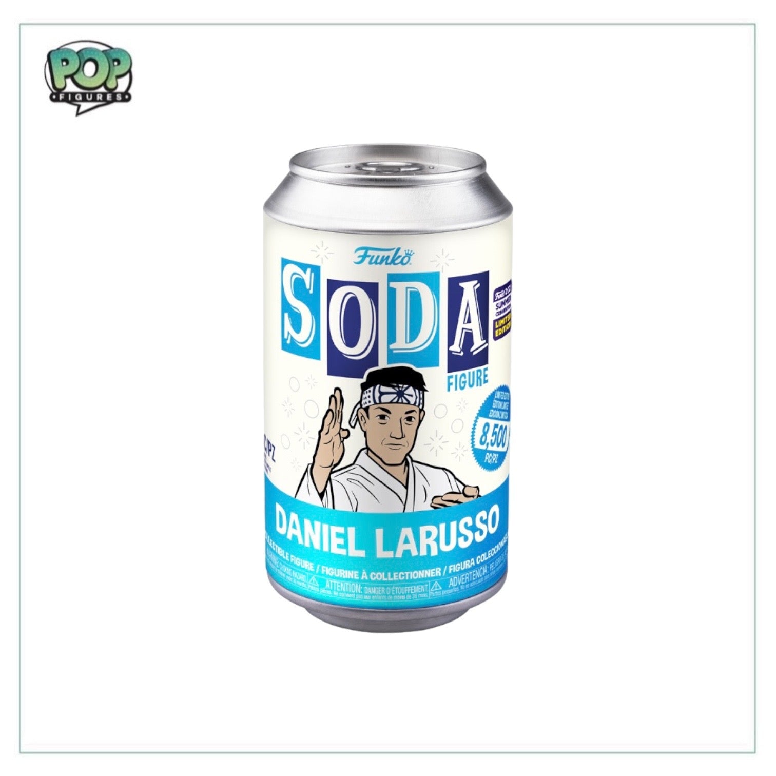 Funko Soda Vinyl Figure of Daniel Larusso from Cobra Kai, SDCC 2023 Shared Exclusive, limited edition of 8500, chance of chase.