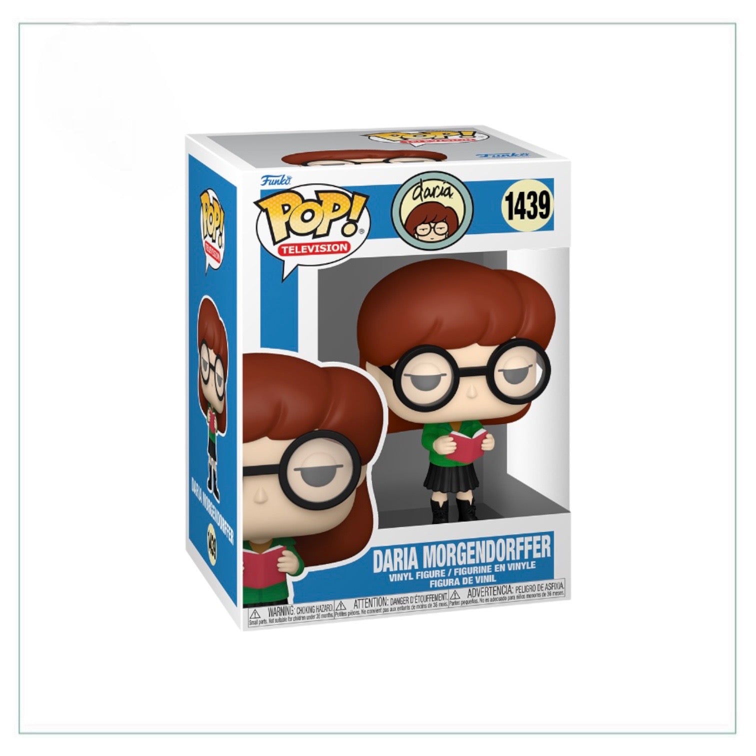 Daria Morgendorffer Funko Pop! #1439, featuring the iconic character in her casual outfit and distinctive glasses.