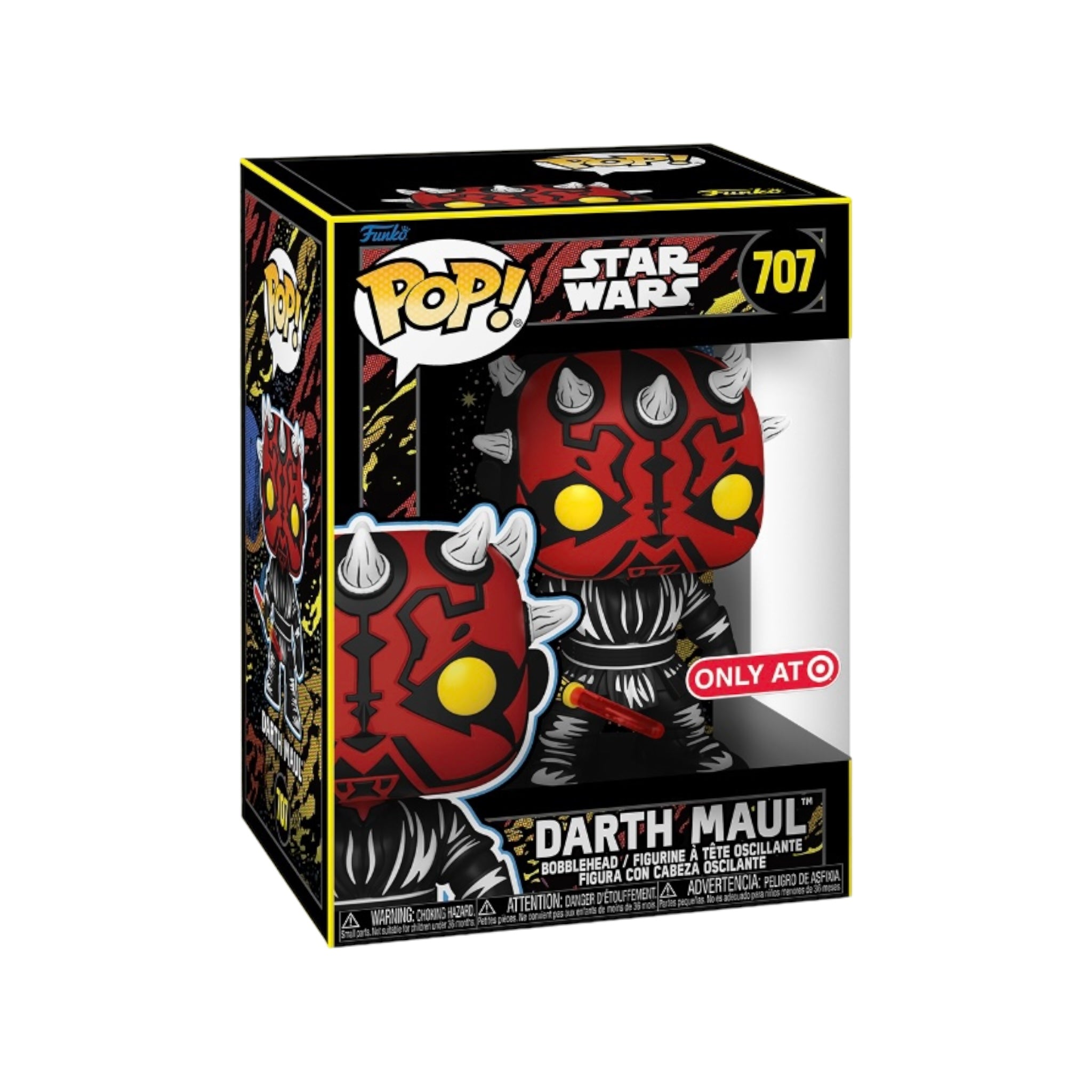 Funko Pop! of Darth Maul #707 from Star Wars: The Phantom Menace, a Target exclusive with retro design and cool details.