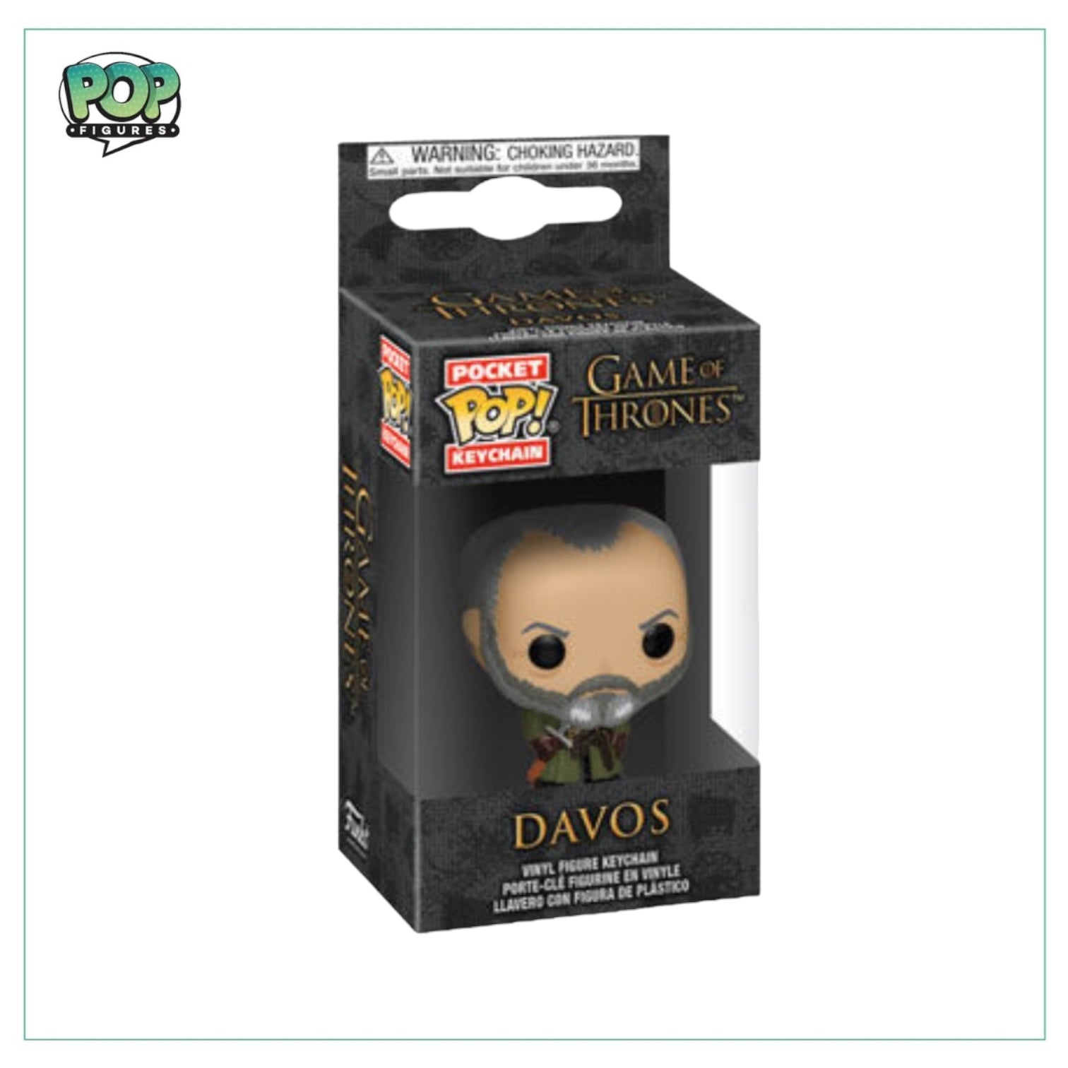 Game of Thrones Davos Pocket Pop! Keychain, showcasing Davos Seaworth in a fun, miniaturized keychain form.