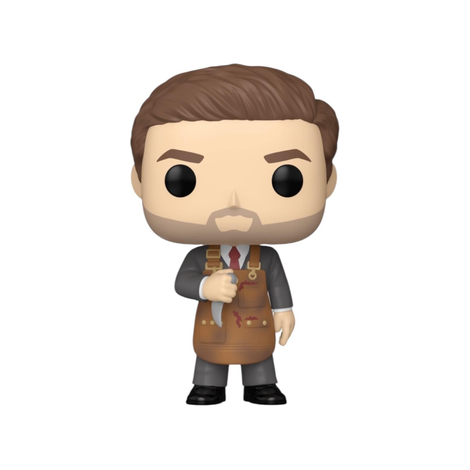 Funko Pop! vinyl figure of a man in a suit with a brown apron on a white background