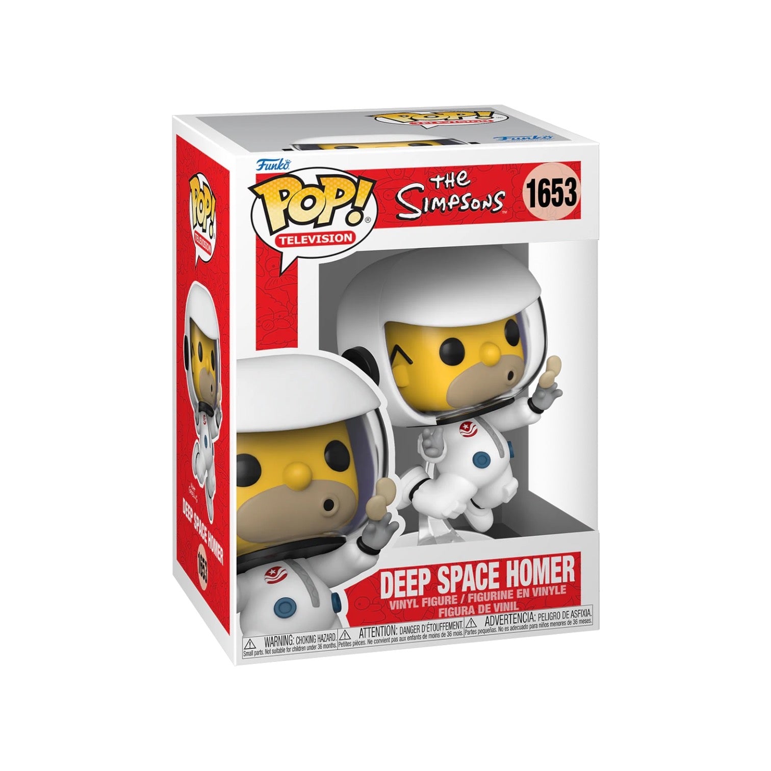 Funko Pop! of Deep Space Homer from The Simpsons, item #1653, available for preorder, featuring vibrant colors and details.