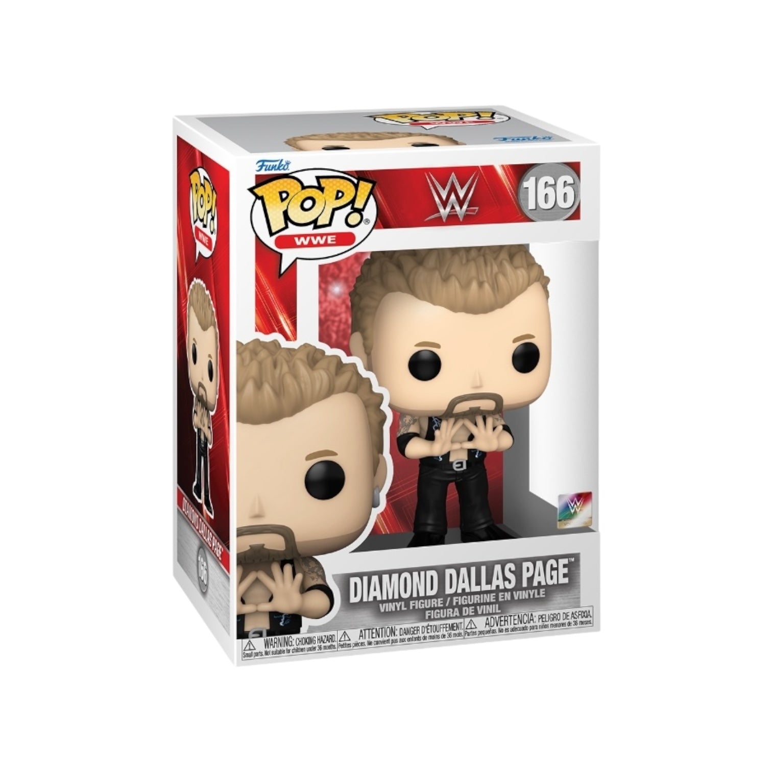 Diamond Dallas Page #166 Funko Pop! figure, showcasing the legendary WWE star with distinctive features and vibrant colors.