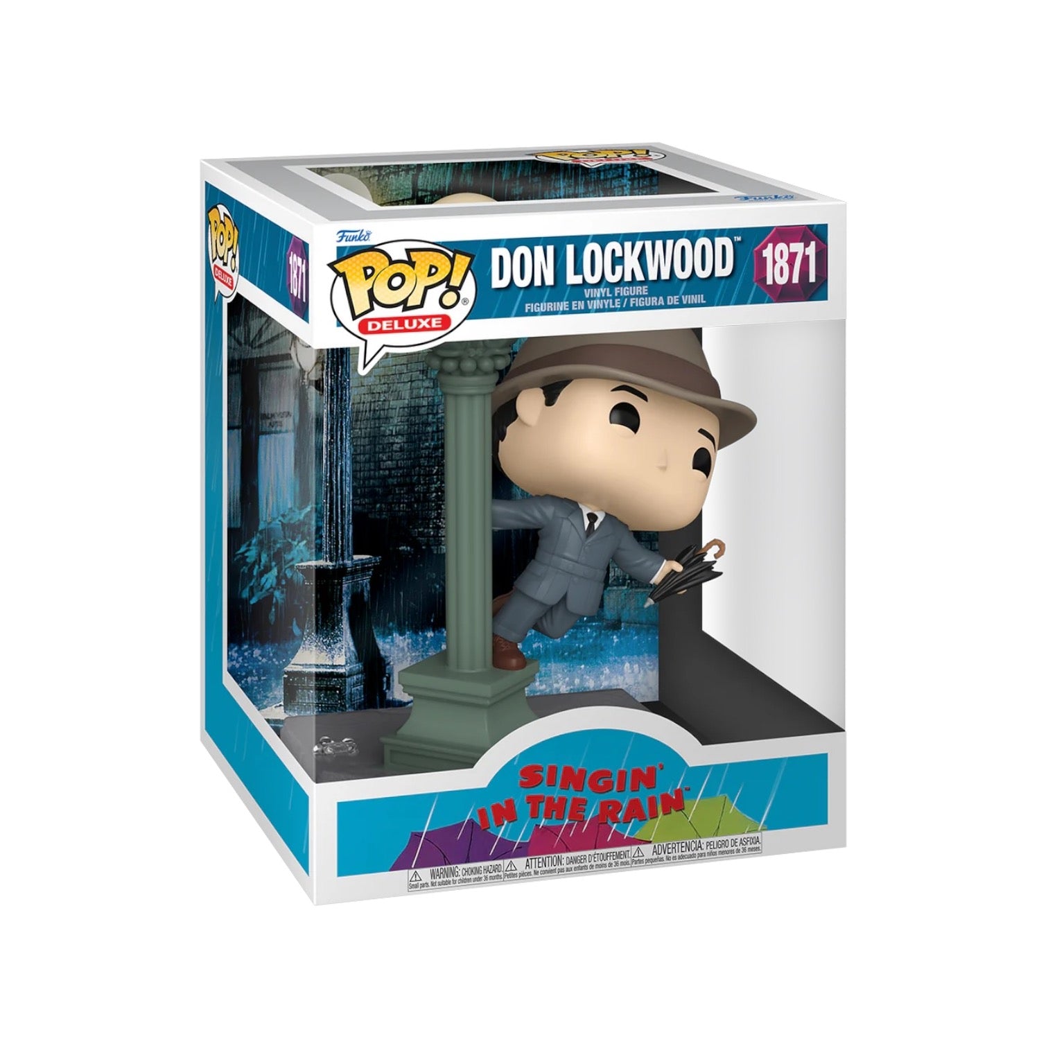 Don Lockwood Pop! Deluxe figure from "Singin' In The Rain," showcasing his classic look, item #1871, in vivid detail.