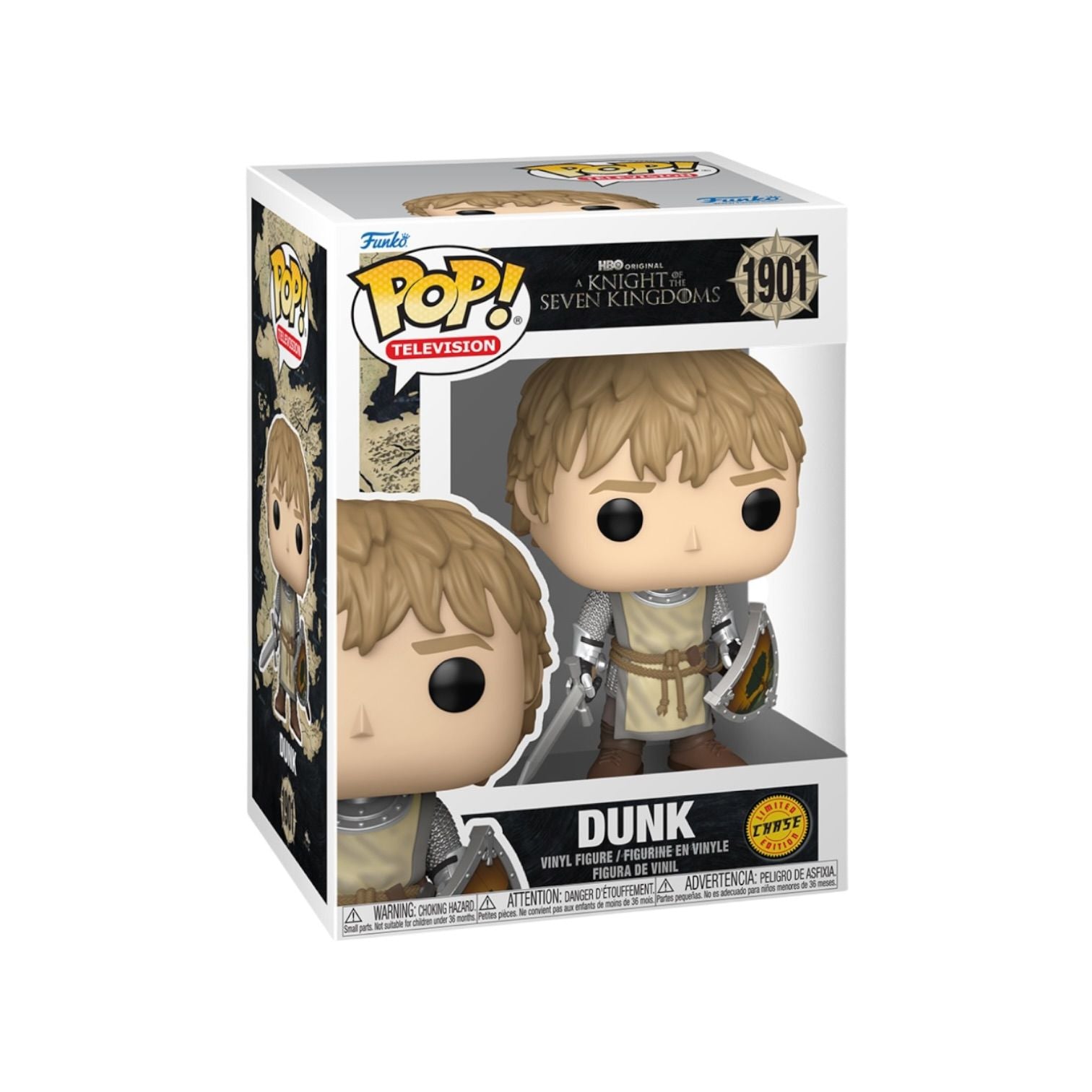 Funko Pop! vinyl figure packaging with character illustration on a white background
