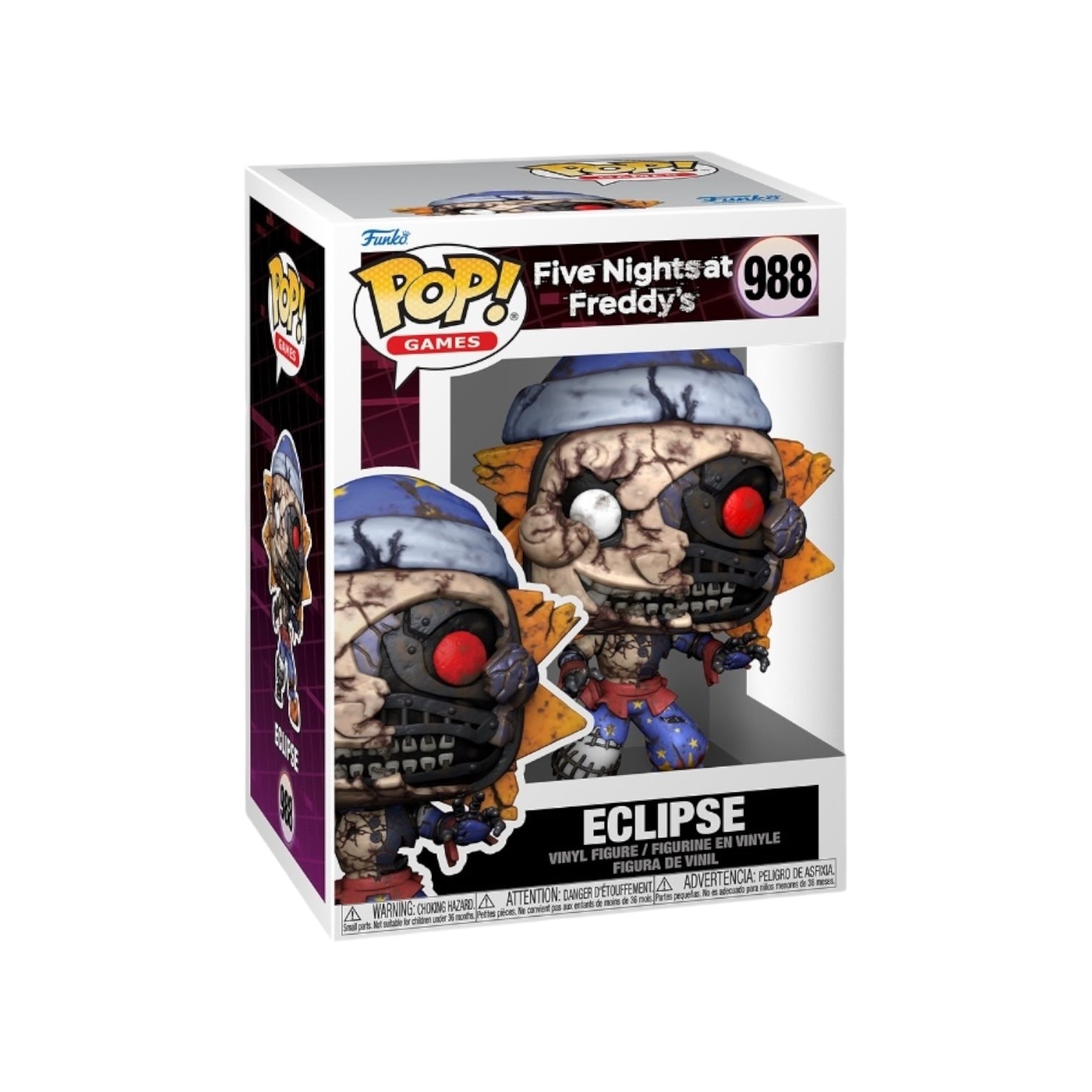 Funko Pop! figure of Eclipse #988 from Five Nights at Freddy's, featuring a stylized animatronic character.