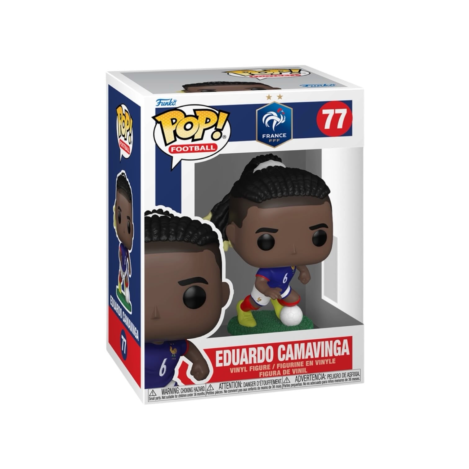 Funko Pop! Football Eduardo Camavinga figure packaging on a white background