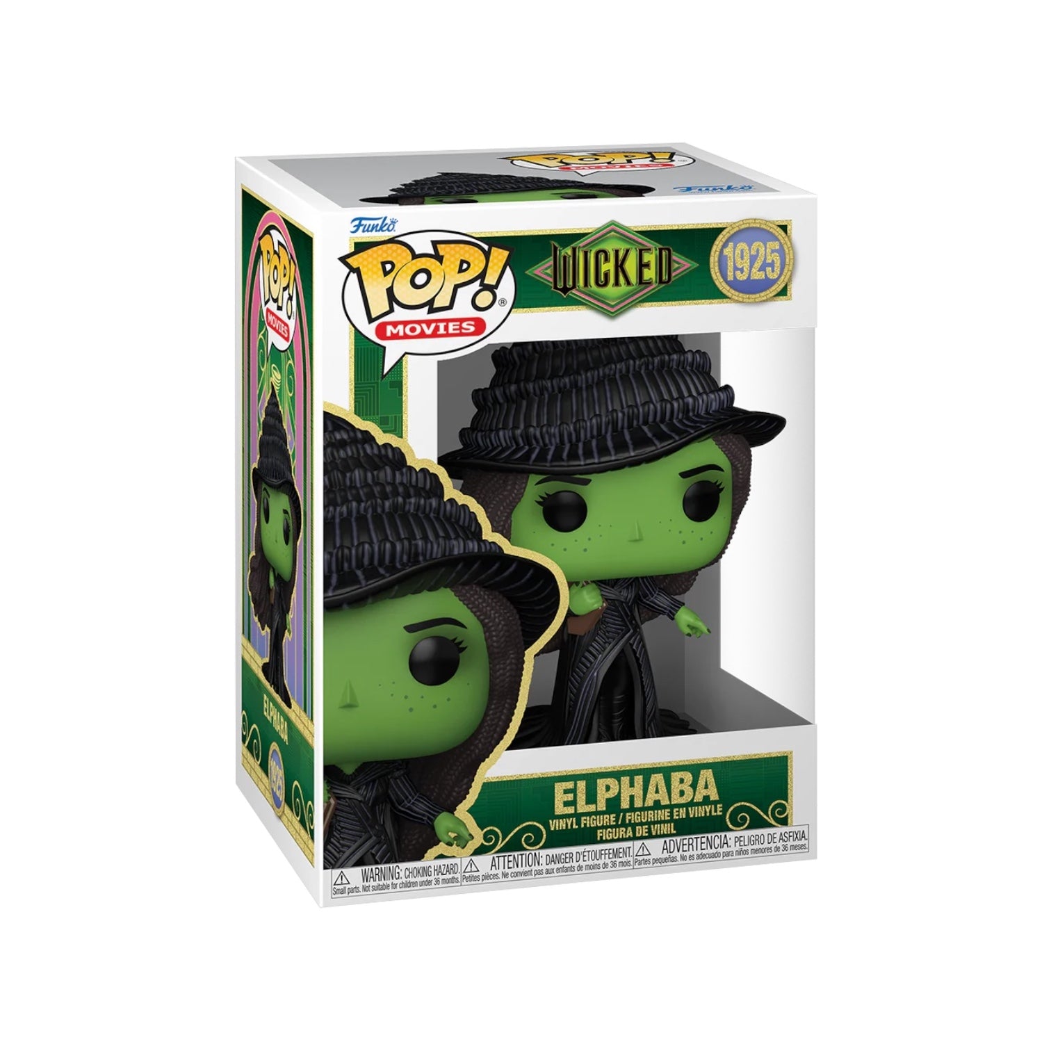 Funko Pop! vinyl figure of Elphaba in a box with Wicked branding