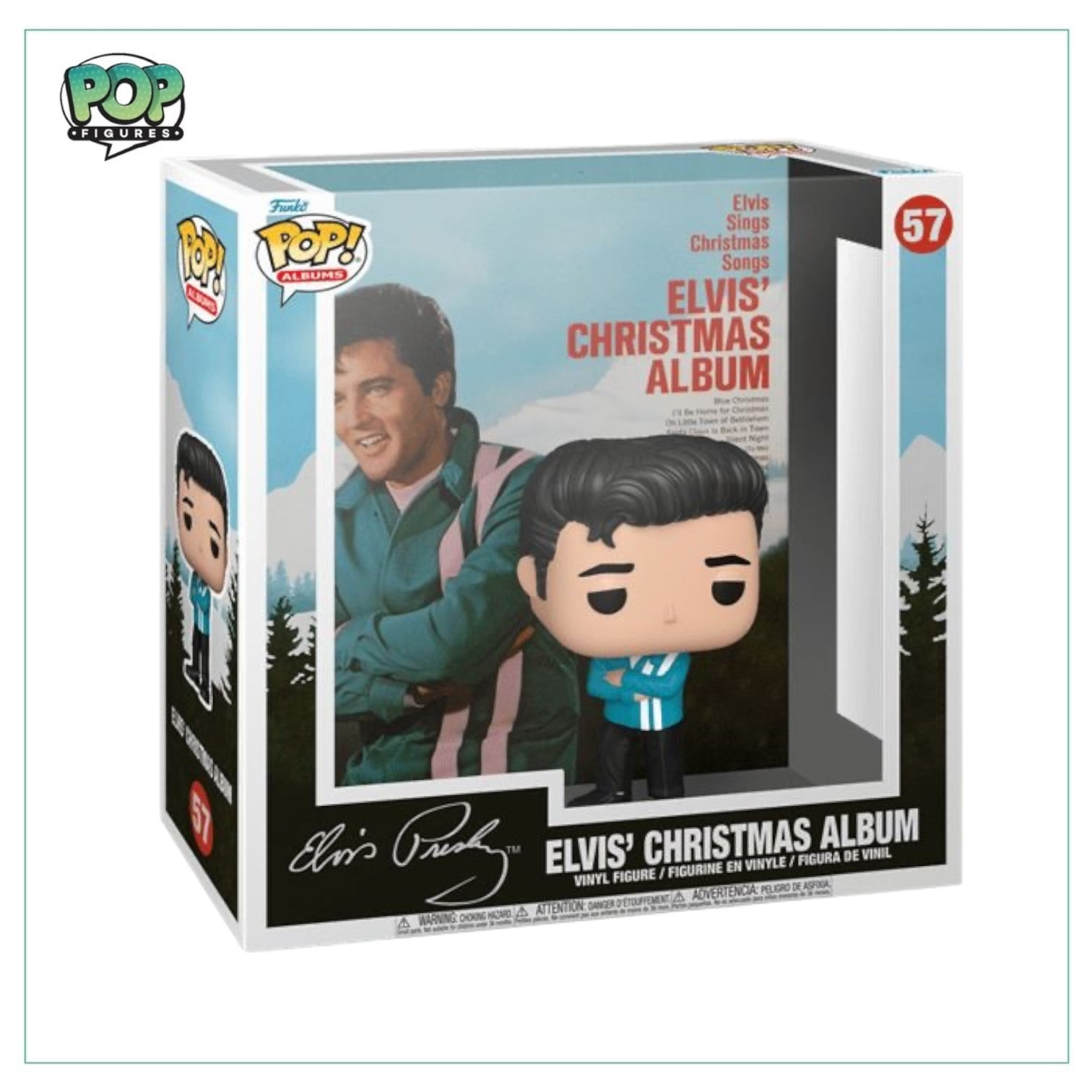 Funko Pop! of Elvis in a festive outfit, celebrating Christmas with a joyful vibe, perfect for collectors and fans alike.