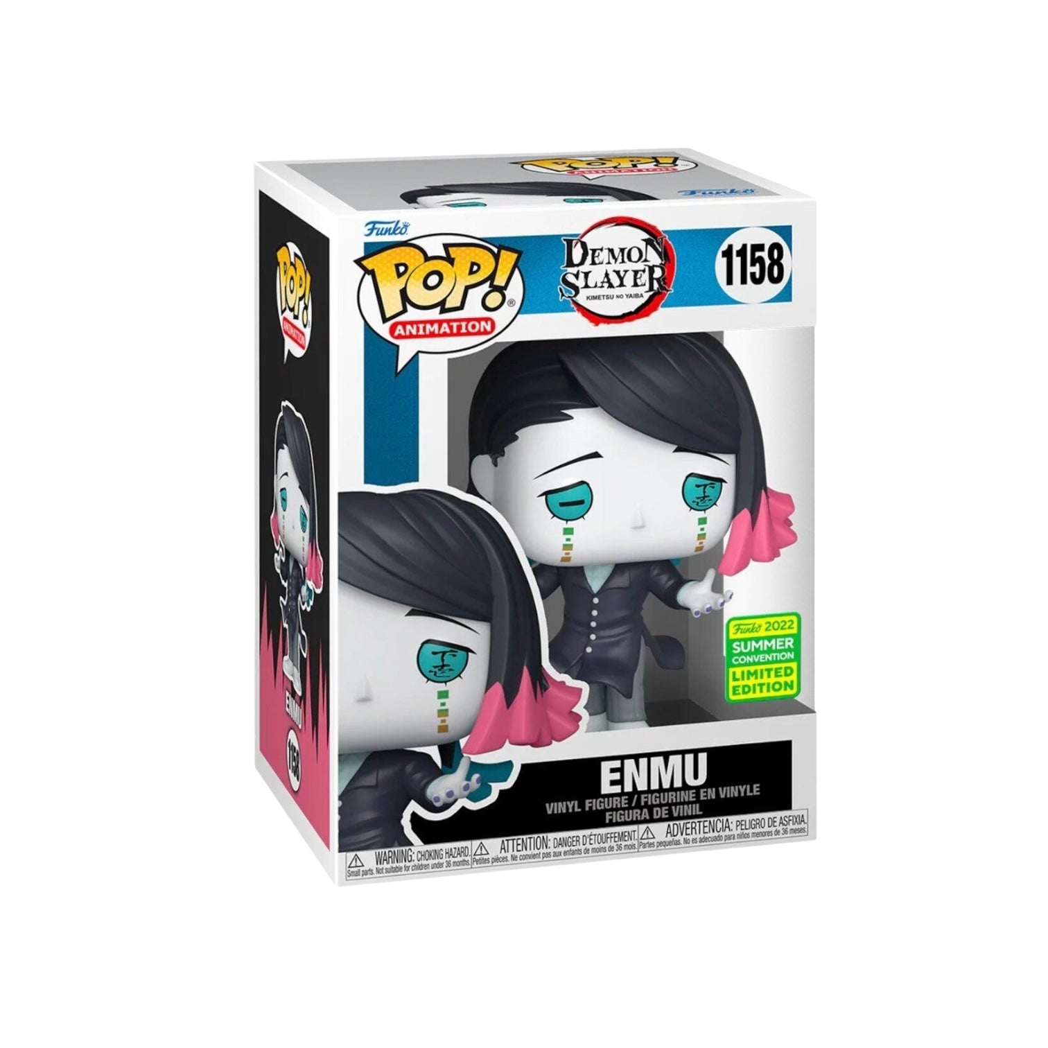 Enmu Demon Slayer anime pop with black hair and pink tips.