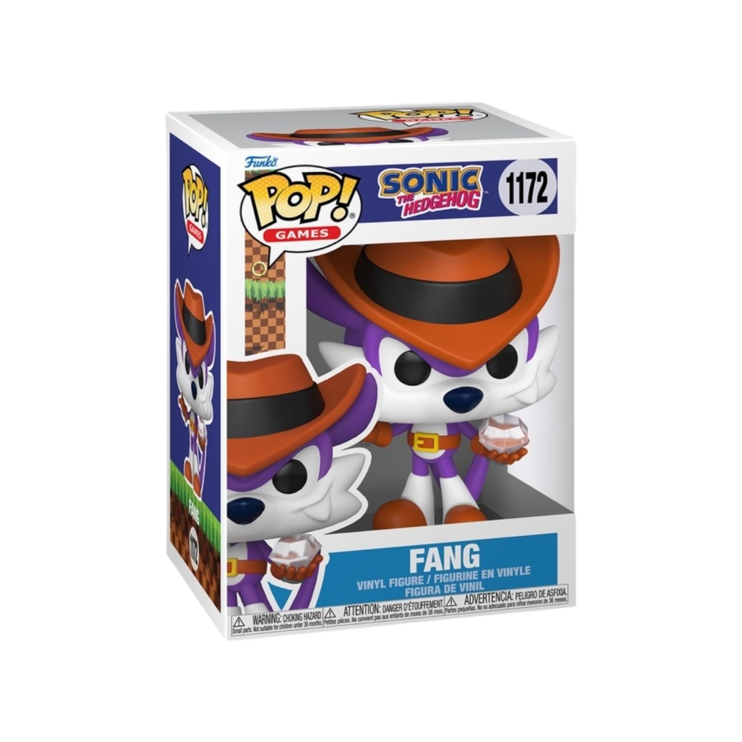Funko Pop! vinyl figure packaging for Sonic the Hedgehog with 'Fang' character