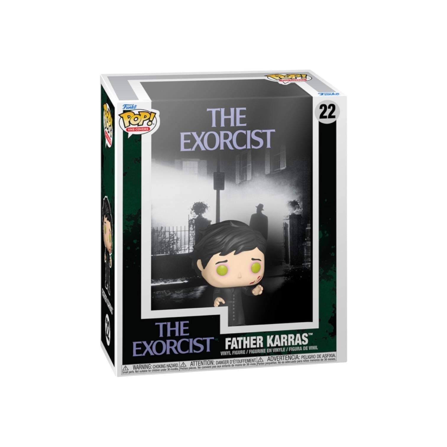 Funko Pop! vinyl figure packaging for 'The Exorcist' with Father Karras on a white background
