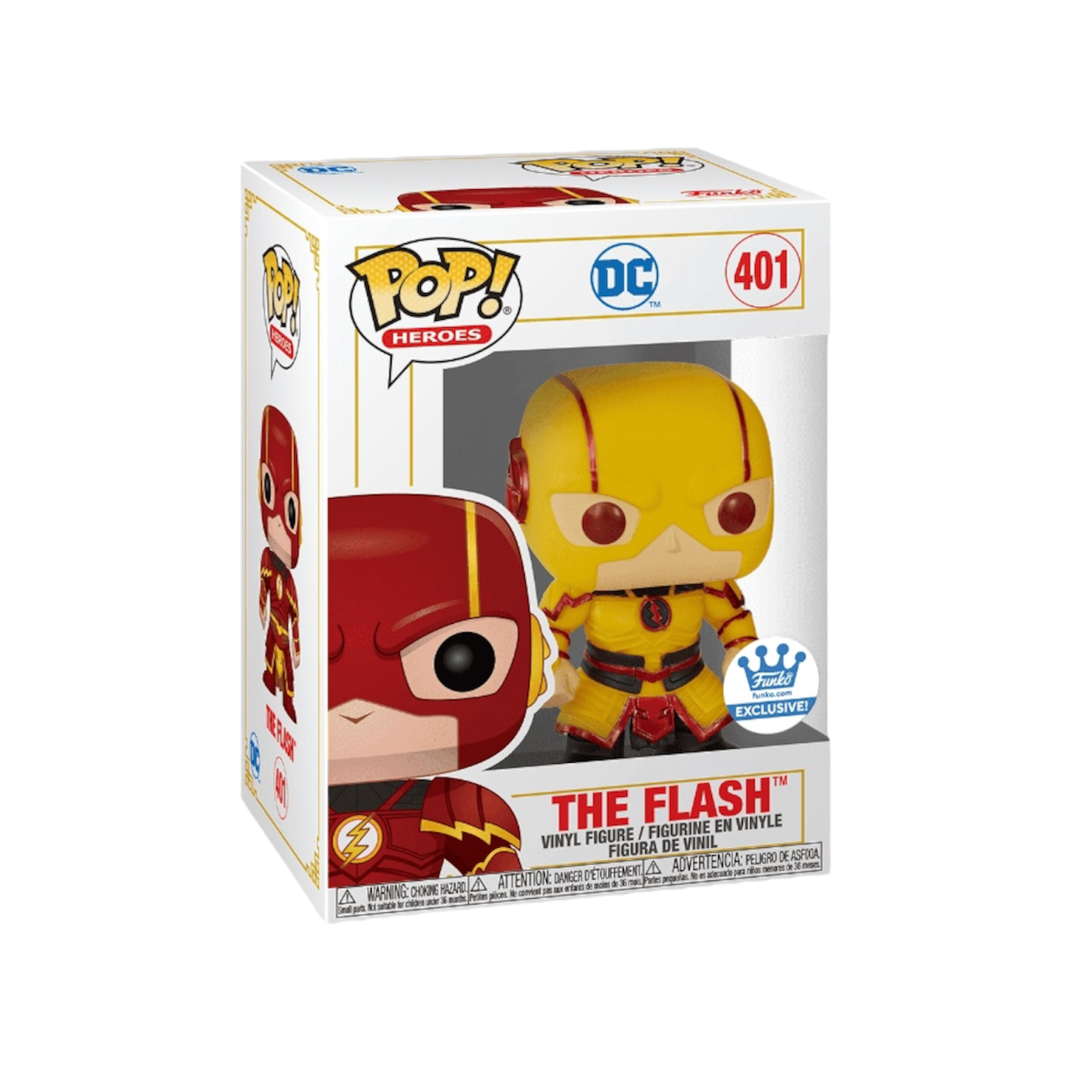 DC hero Flash in a yellow version of his suit