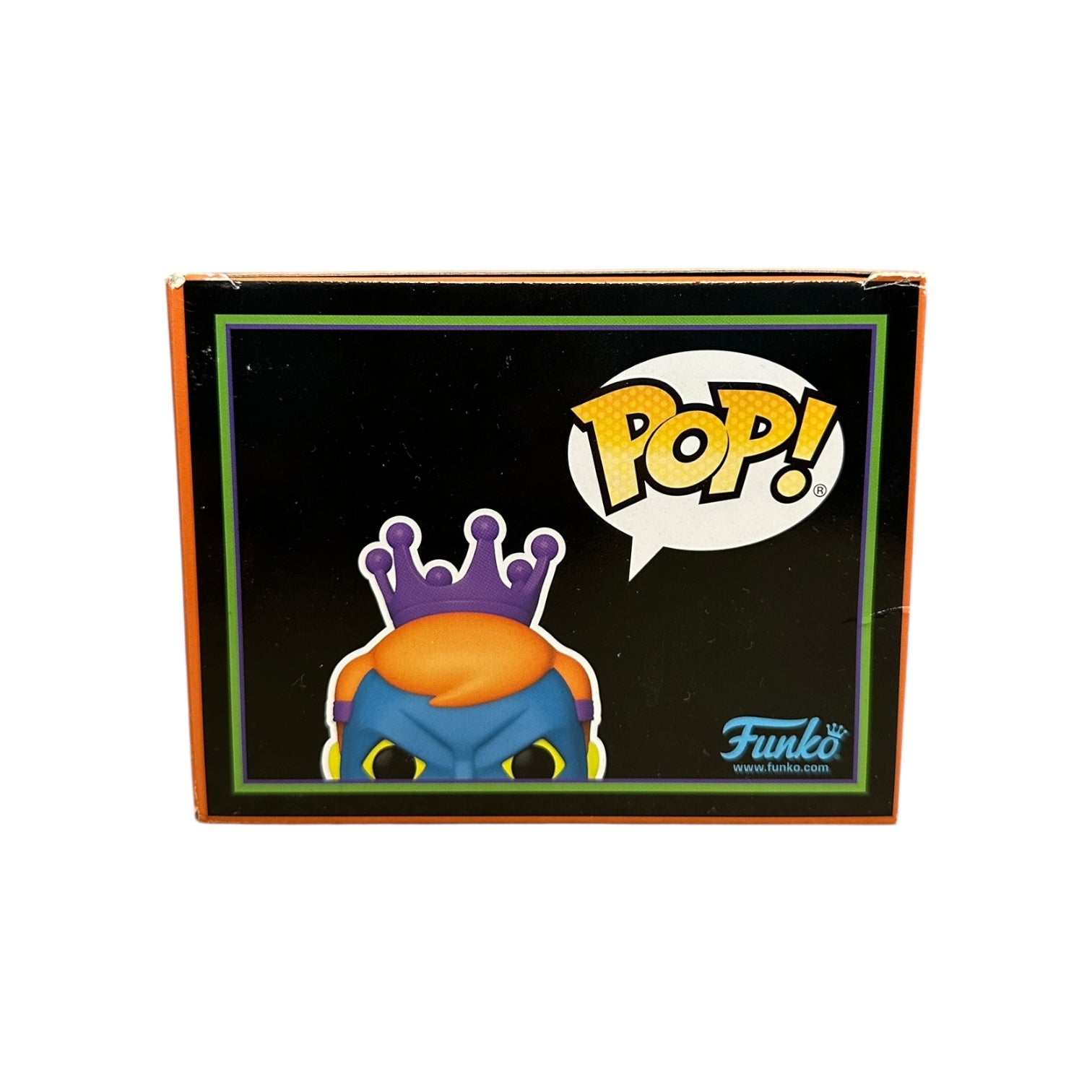 Funko Pop! vinyl figure packaging with character and Funko logo on a black background