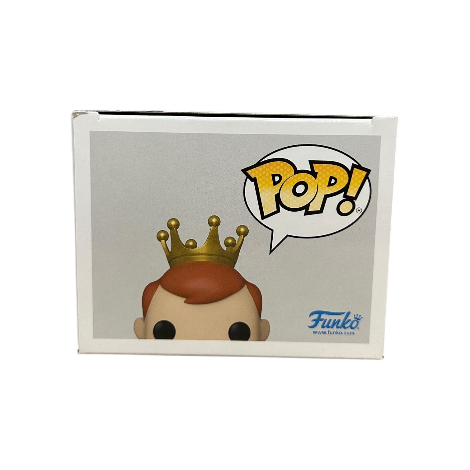Funko Pop! vinyl figure packaging with a gold crown on a white background