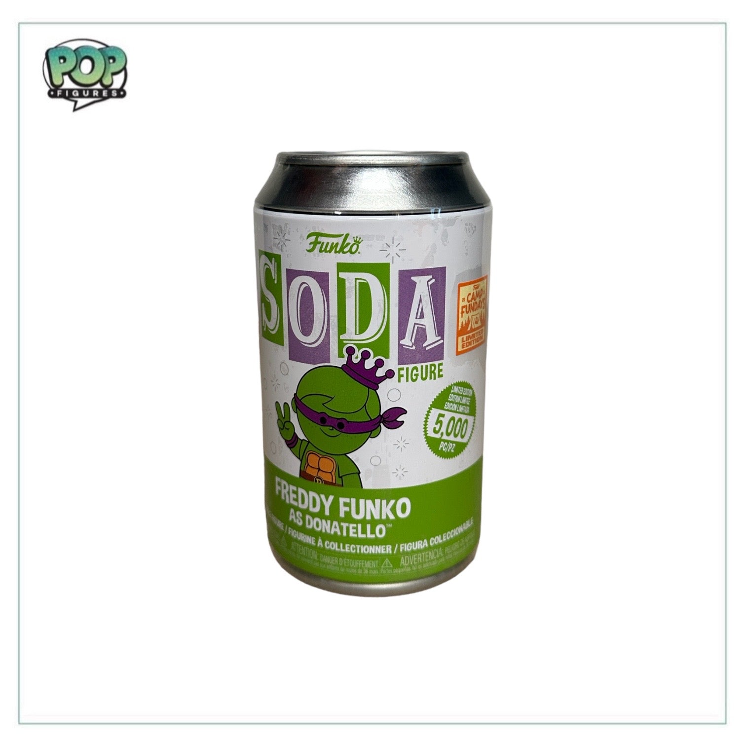 Limited edition Freddy Funko as Donatello Funko Soda figure, sealed, from Camp Fundays 2023, only 5000 made!