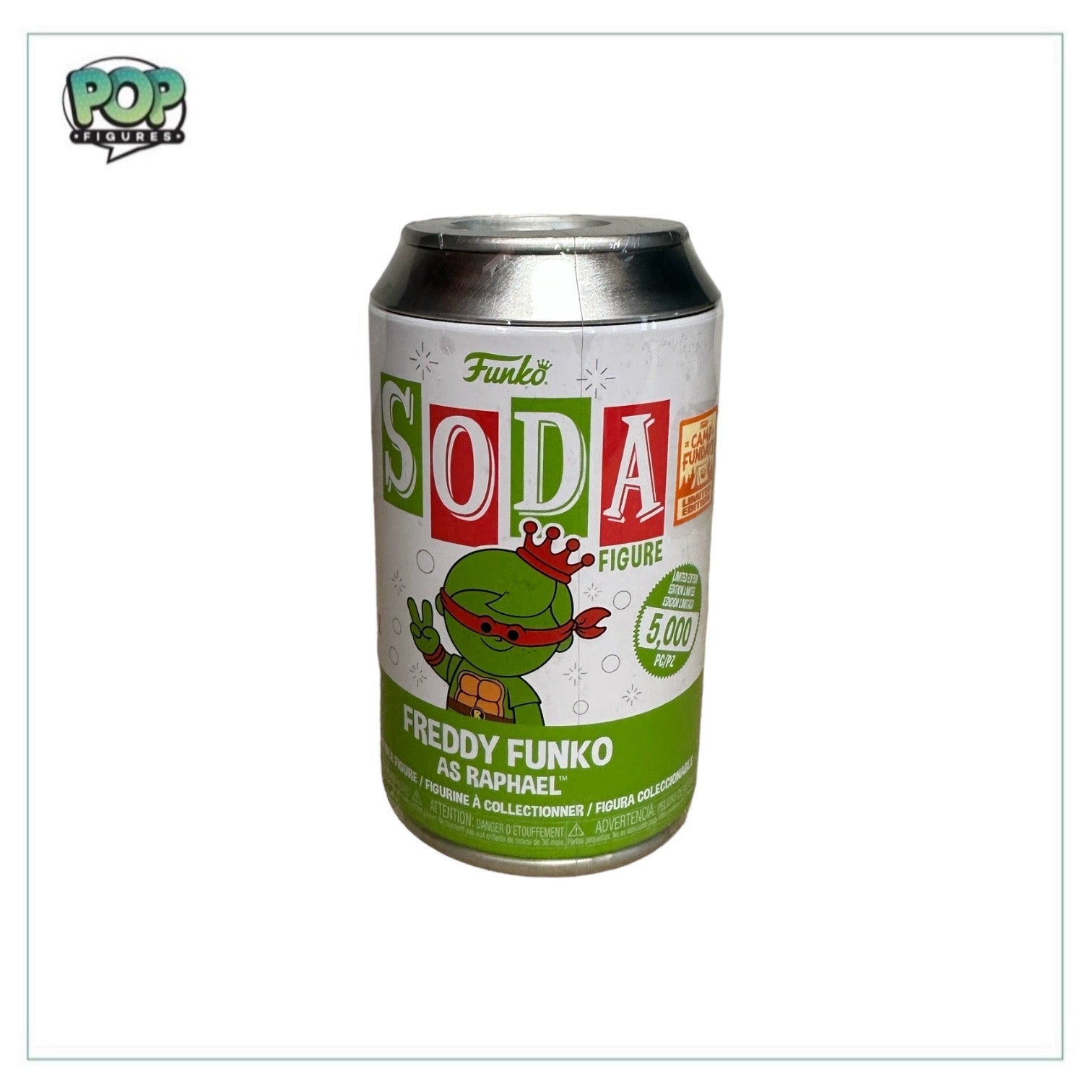 Limited edition Freddy Funko as Donatello figure from Camp Fundays 2023, sealed, part of the Teenage Mutant Ninja Turtles series.