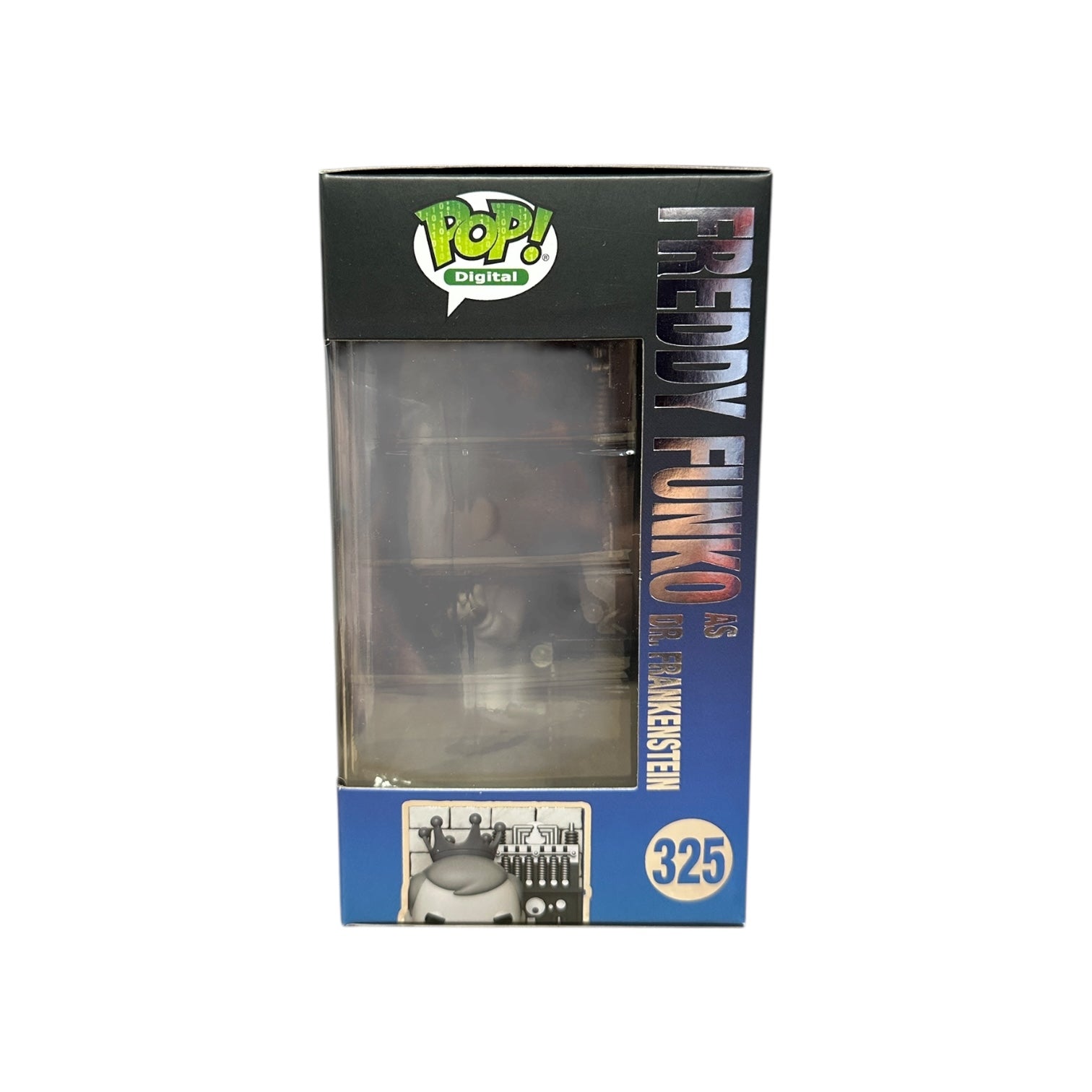 Funko Pop! vinyl Freddy Funko as Dr. Frankenstein window