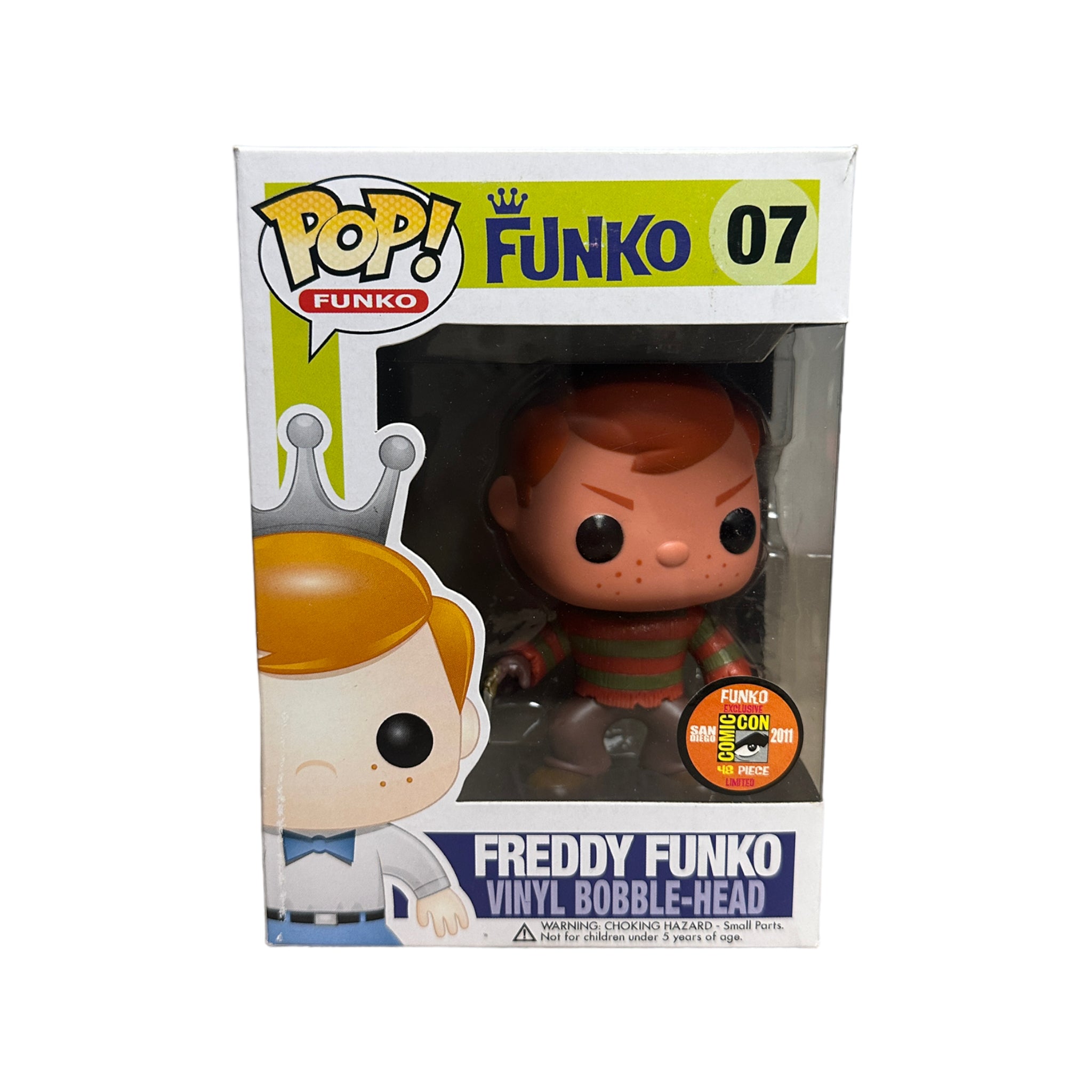 Freddy Funko as Freddy Krueger #07 Funko Pop! - Exclusive SDCC 2011, limited edition of 48, condition 7 out of 10.