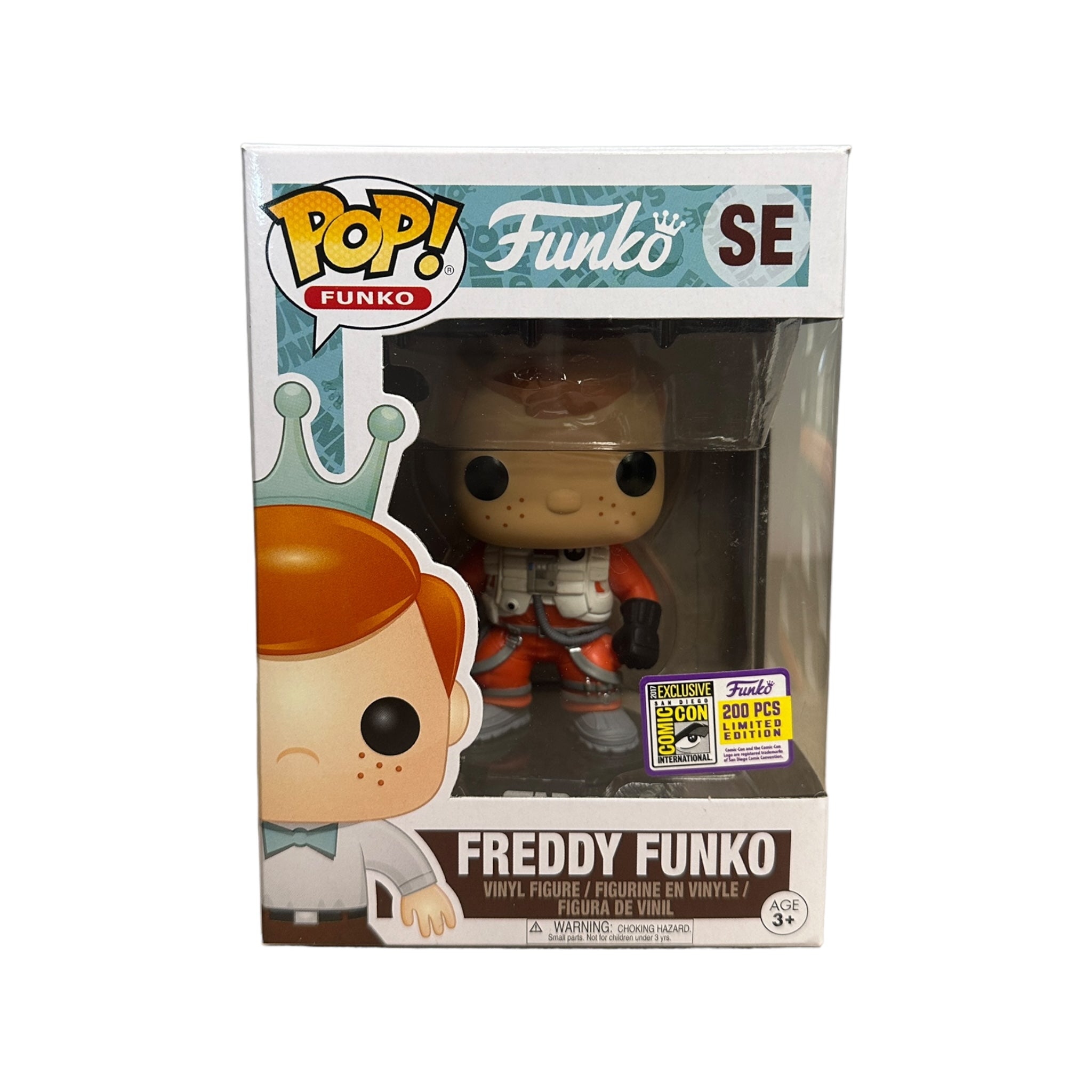 Freddy Funko as Poe Dameron Funko Pop! from Star Wars, SDCC 2017 Exclusive, limited to 200 pieces, condition 8.75/10.