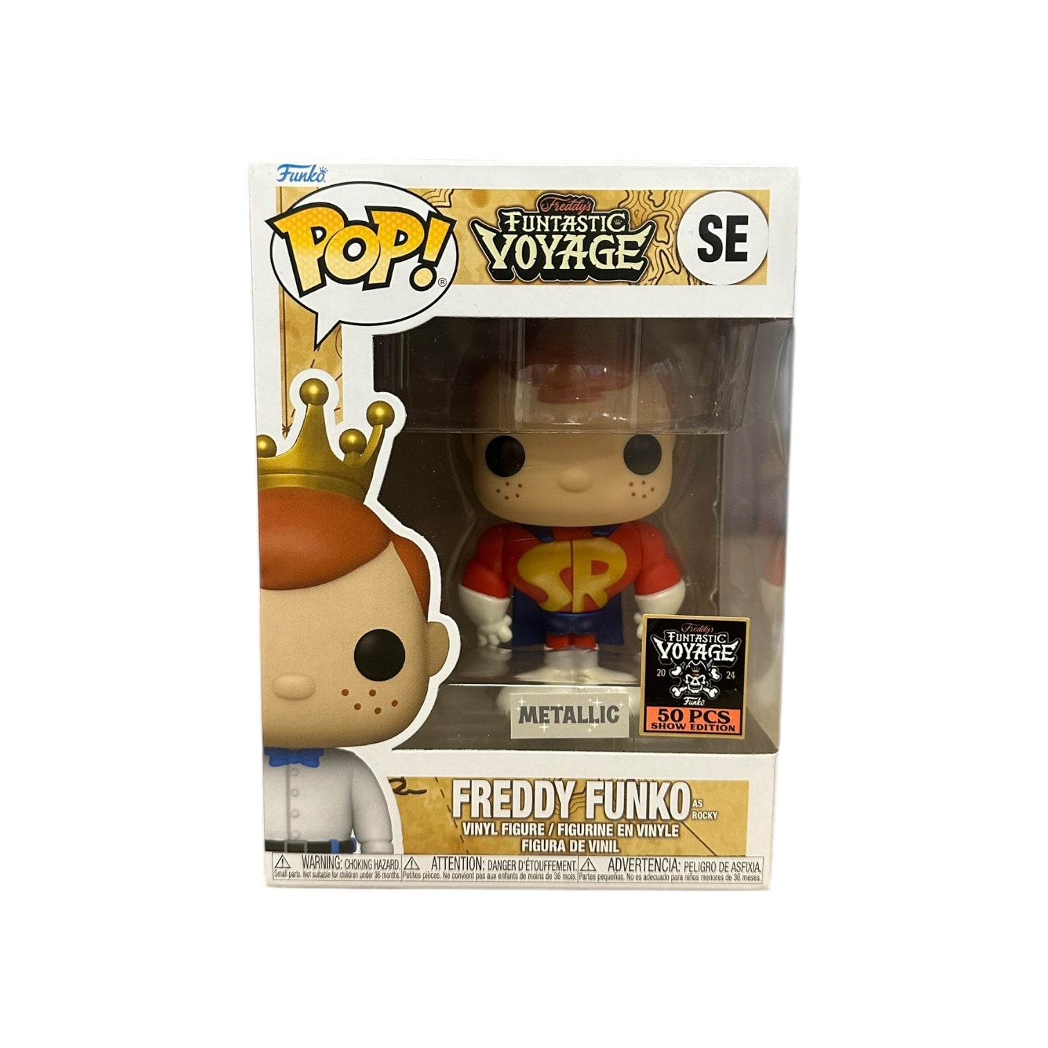 Funko Pop! vinyl figure packaging with 'Freddy Funko' and 'Fantastic Voyage SE' branding.