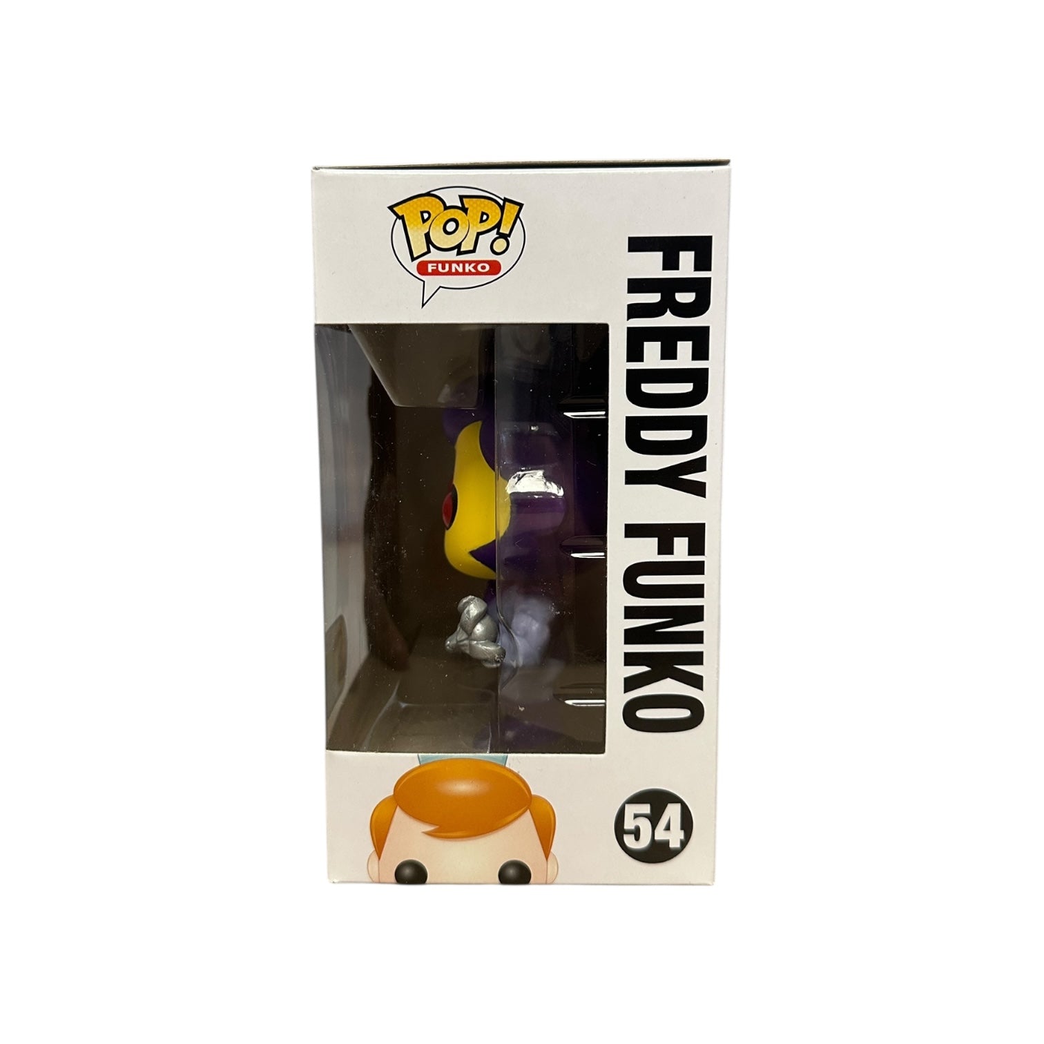 Funko Pop! vinyl figure packaging with 'Freddy Funko' branding on a white background