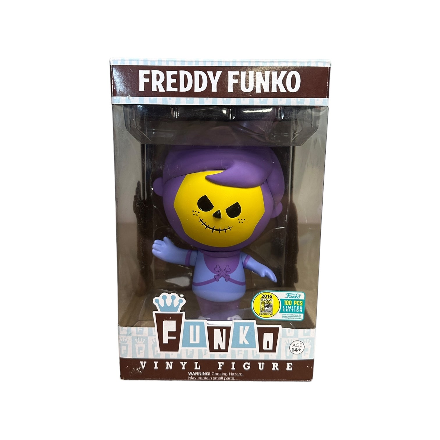 Retro Freddy Funko Skeletor Vinyl Figure, SDCC 2016 Exclusive, limited edition of 100, condition 7.5 out of 10.
