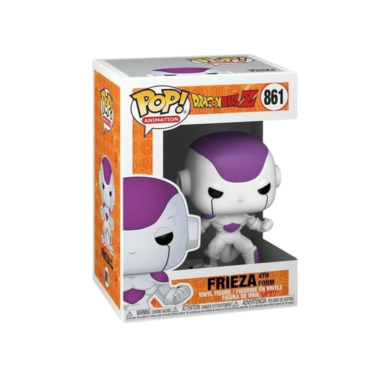 White and purple anime robot standing with fists in front of them.