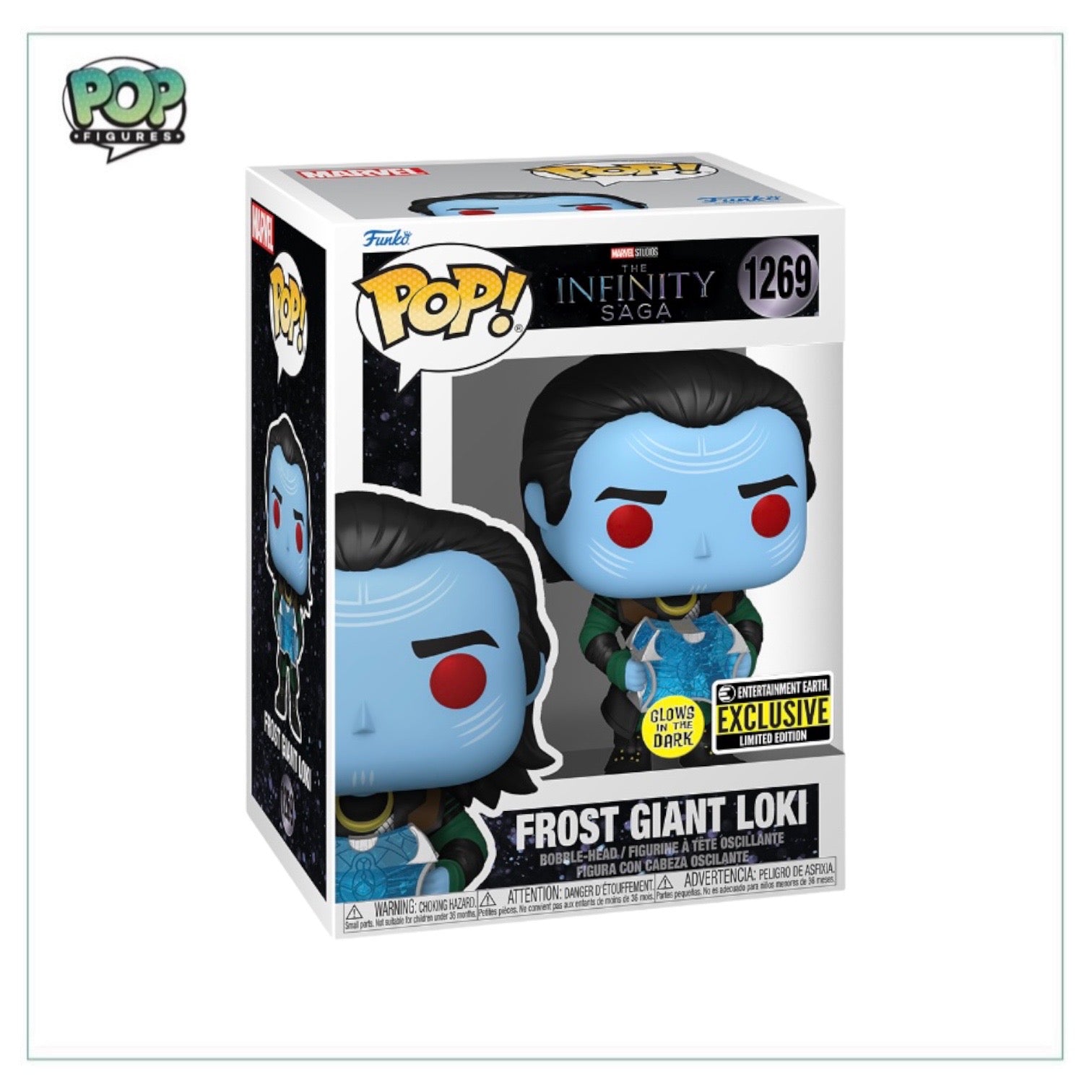 Frost Giant Loki Funko Pop! #1269, glows in the dark, from the Infinity Saga, exclusive to Entertainment Earth.