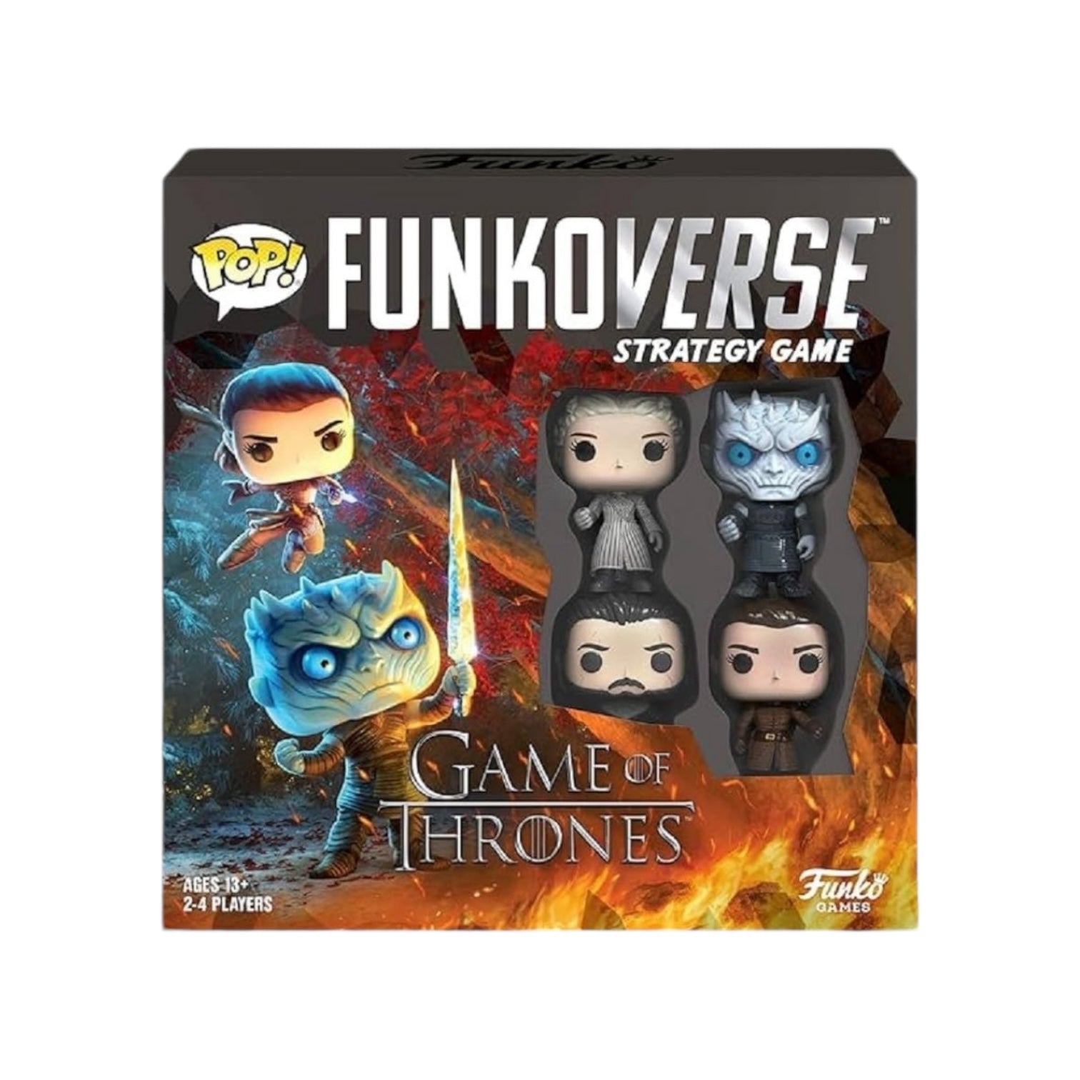 Funko Verse Strategy Game featuring characters from Game of Thrones, showcasing vibrant figures and a game board.