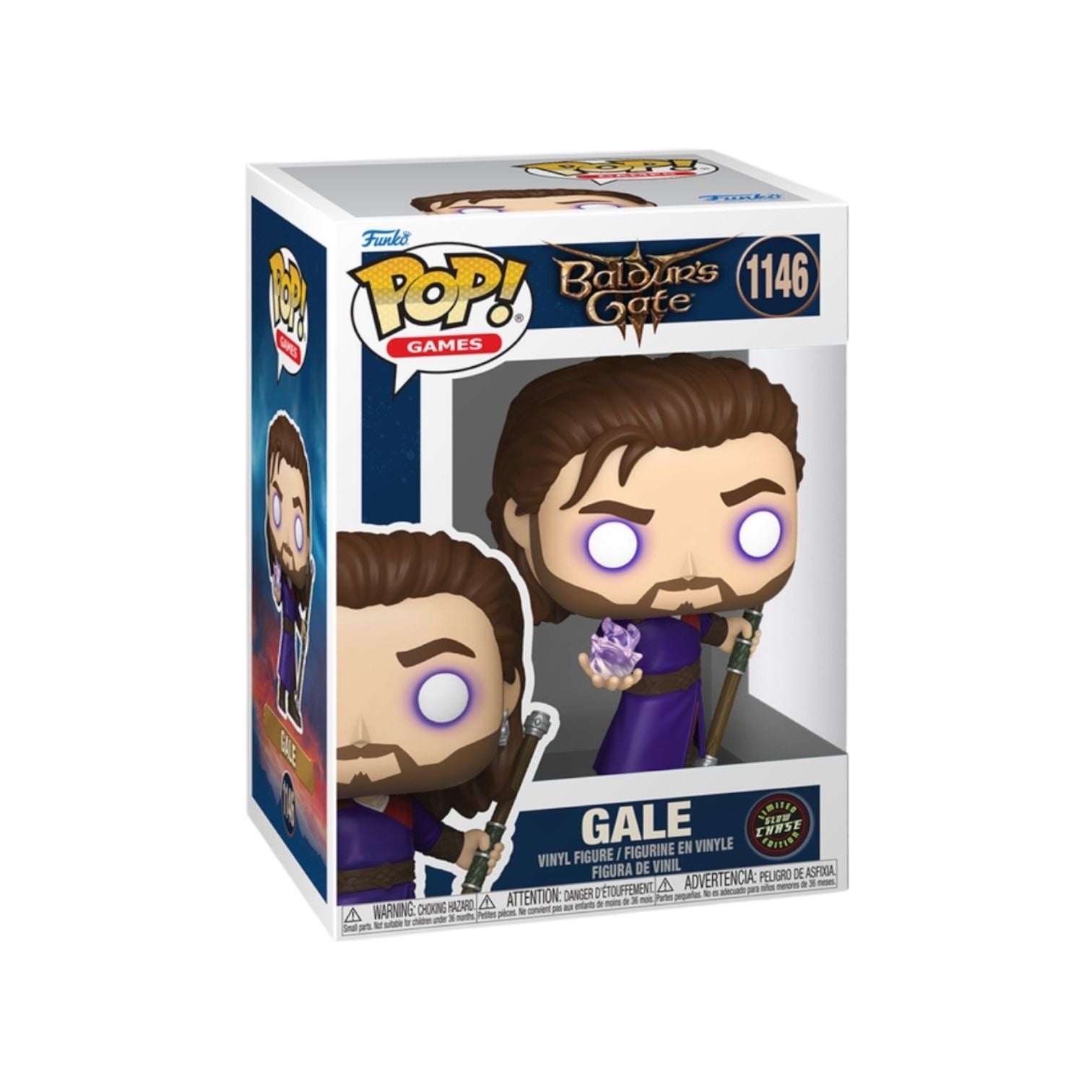 Funko Pop! vinyl figure packaging for 'Gale' from Baldur's Gate with Pop! Games branding.