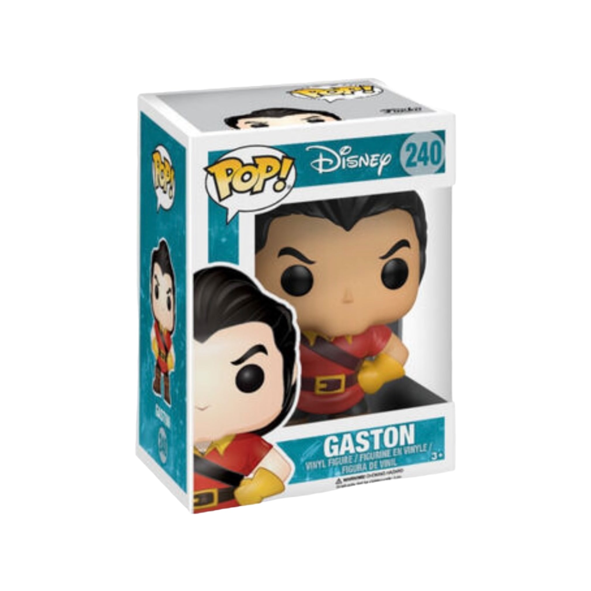 Funko Pop! figure of Gaston from Disney's Beauty and the Beast, featuring his signature outfit and confident pose.