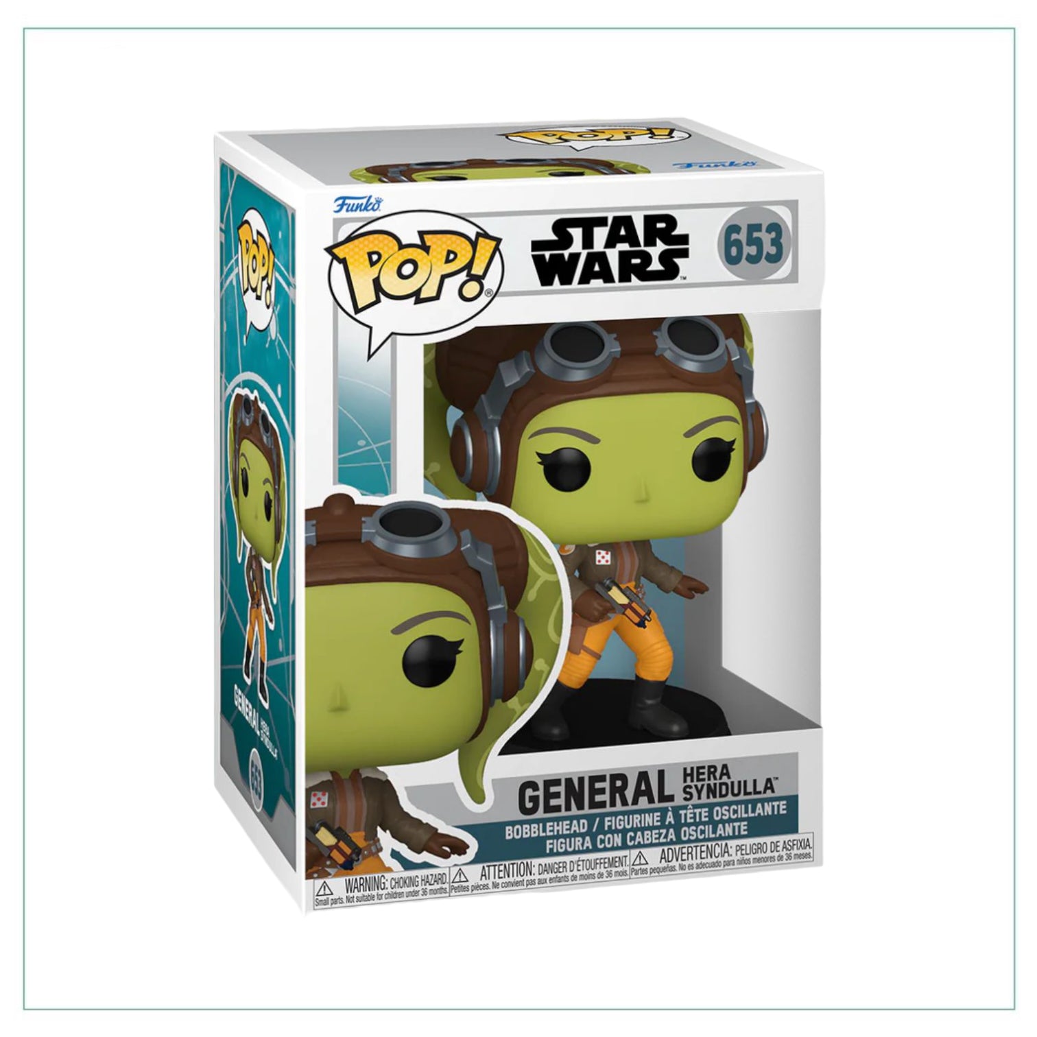 General Hera Syndulla #653 Funko Pop! from Ahsoka, featuring her detailed design and signature hairstyle.