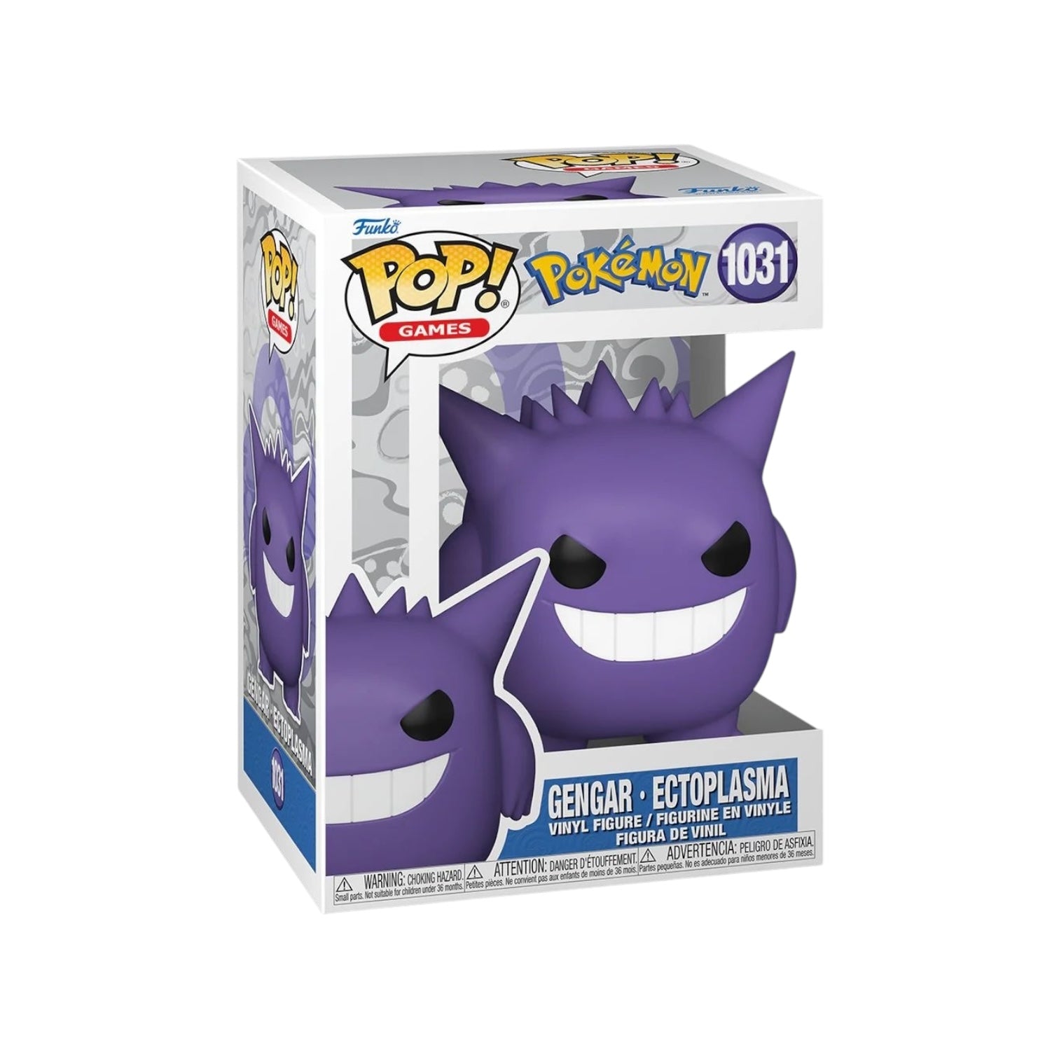 Gengar purple pokemon bearing his large white teeth