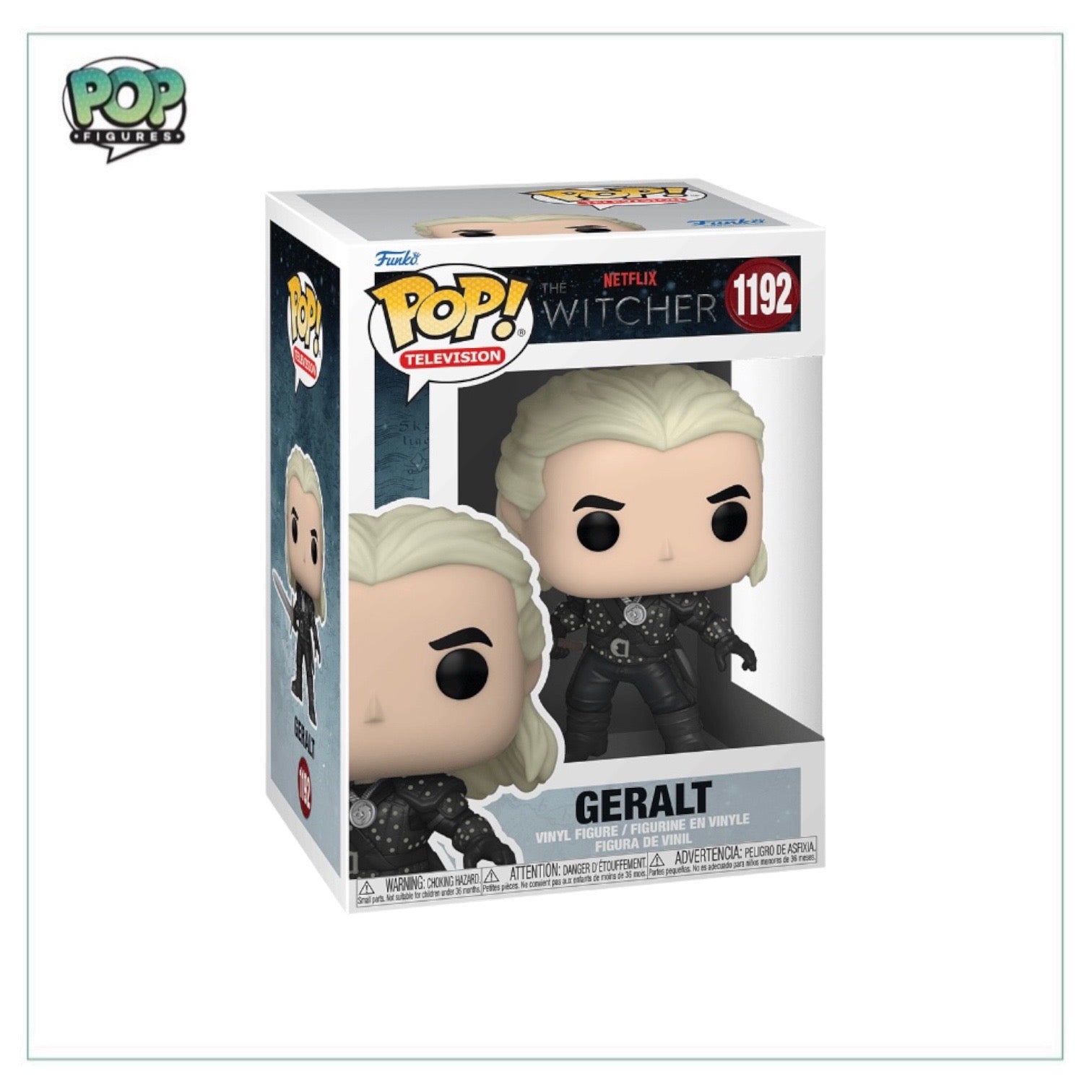 Geralt #1192 Funko Pop! figure from The Witcher, released in 2022, showcasing the iconic character in collectible form.