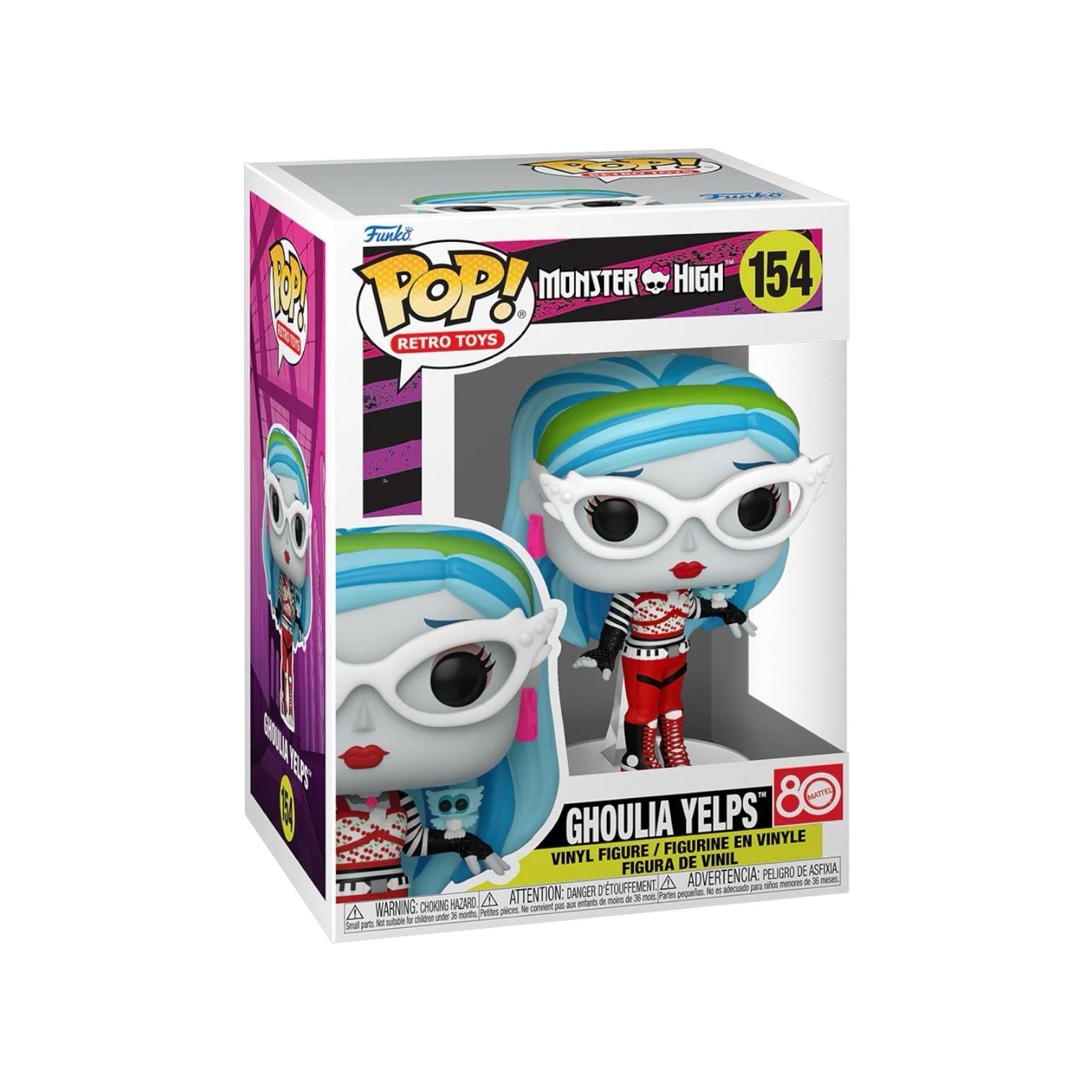 Try out a drop-dead gorgeous style with Pop! Ghoulia Yelps™! She’s looking for her ghoulfriends and rumor is they’re hanging out in your Monster High™ collection. Vinyl figure is approximately 9.5 cm tall.